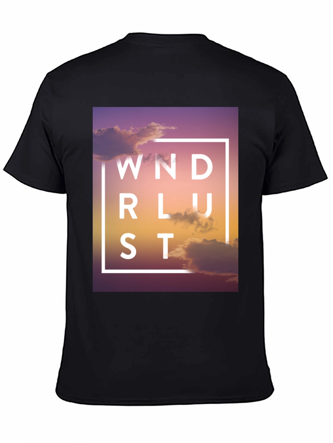 Wanderlust Graphic Print Black T-Shirt