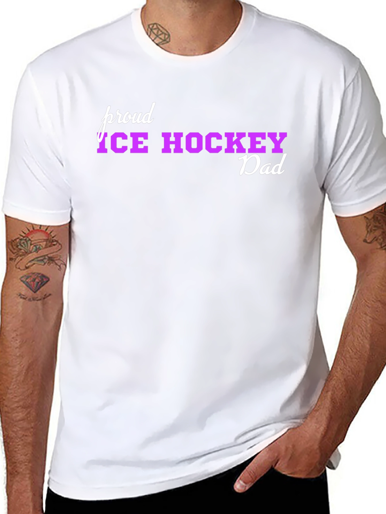 Proud Ice Hockey Dad Black T-Shirt