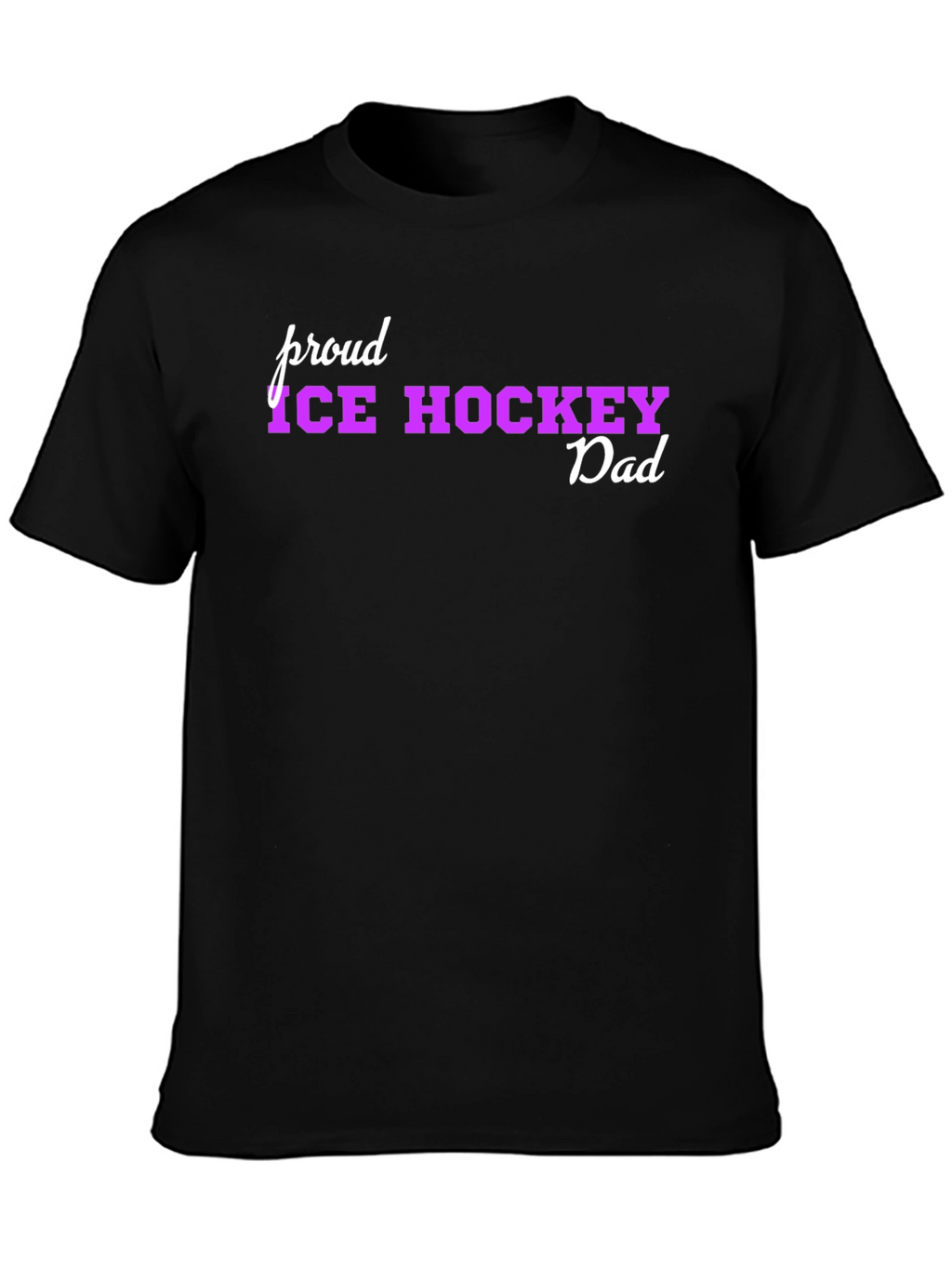 Proud Ice Hockey Dad Black T-Shirt