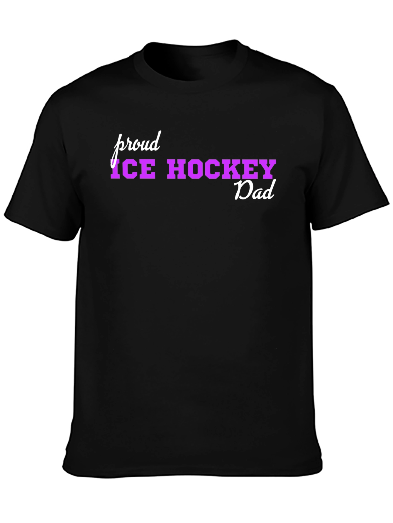 Proud Ice Hockey Dad Black T-Shirt