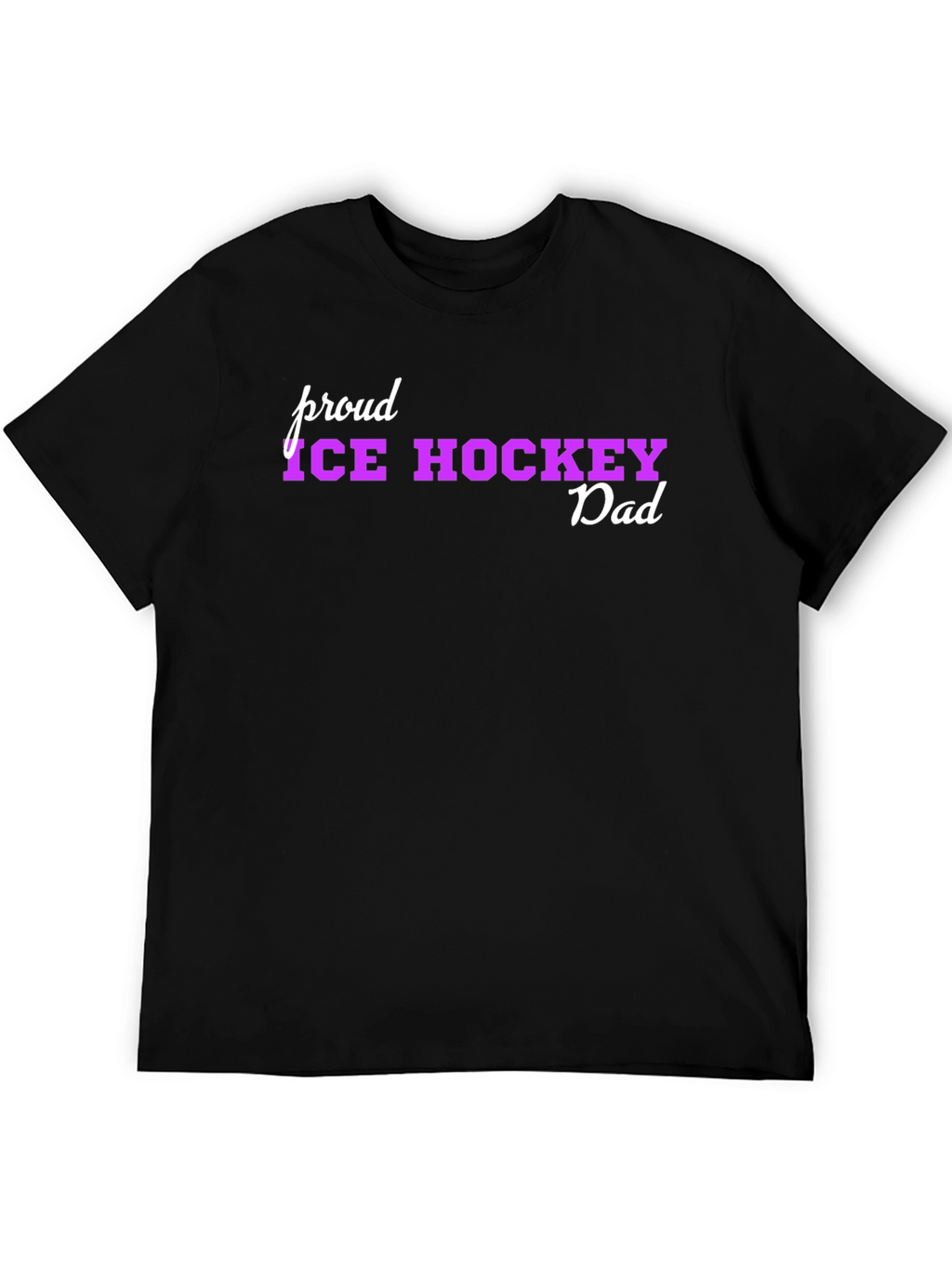 Proud Ice Hockey Dad Black T-Shirt