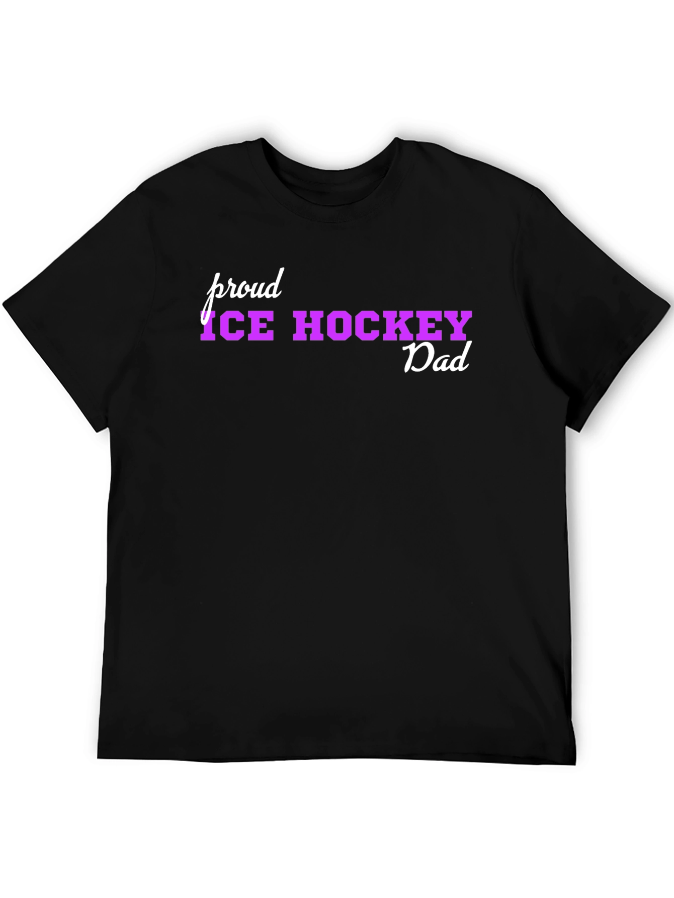 Proud Ice Hockey Dad Black T-Shirt