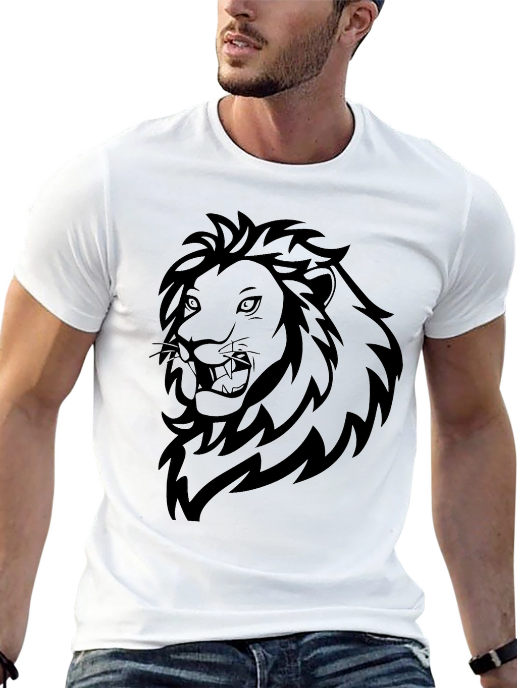Black Lion Graphic Tee - Bold Statement