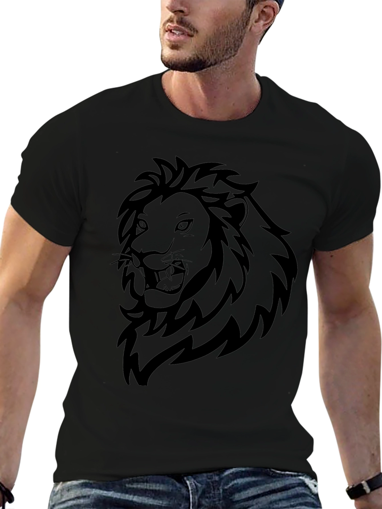 Black Lion Graphic Tee - Bold Statement