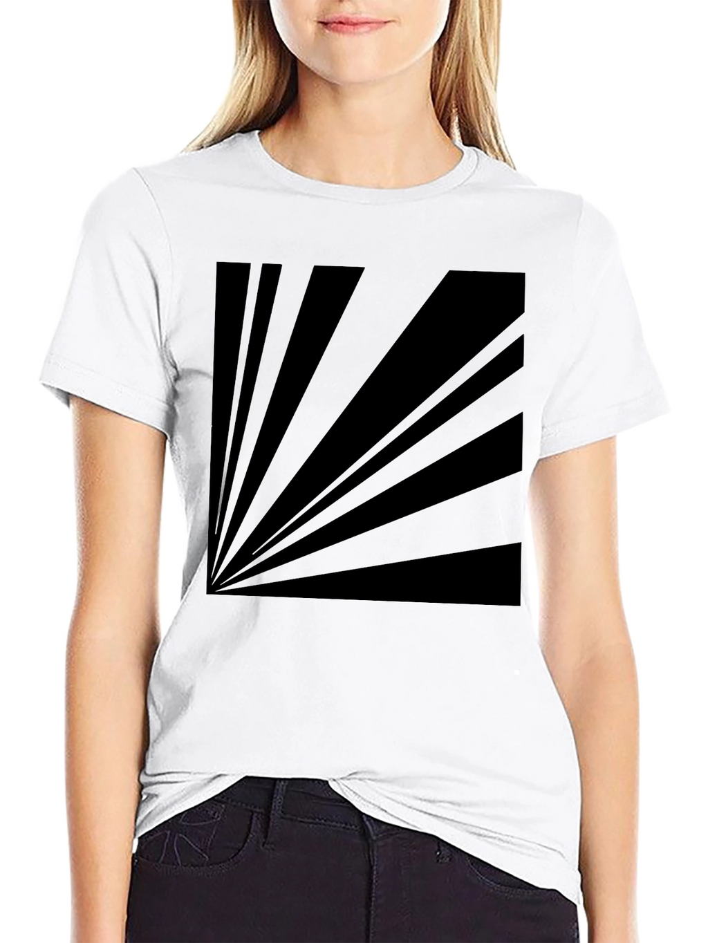 Retro Sunburst Graphic Tee - Black Cotton Blend