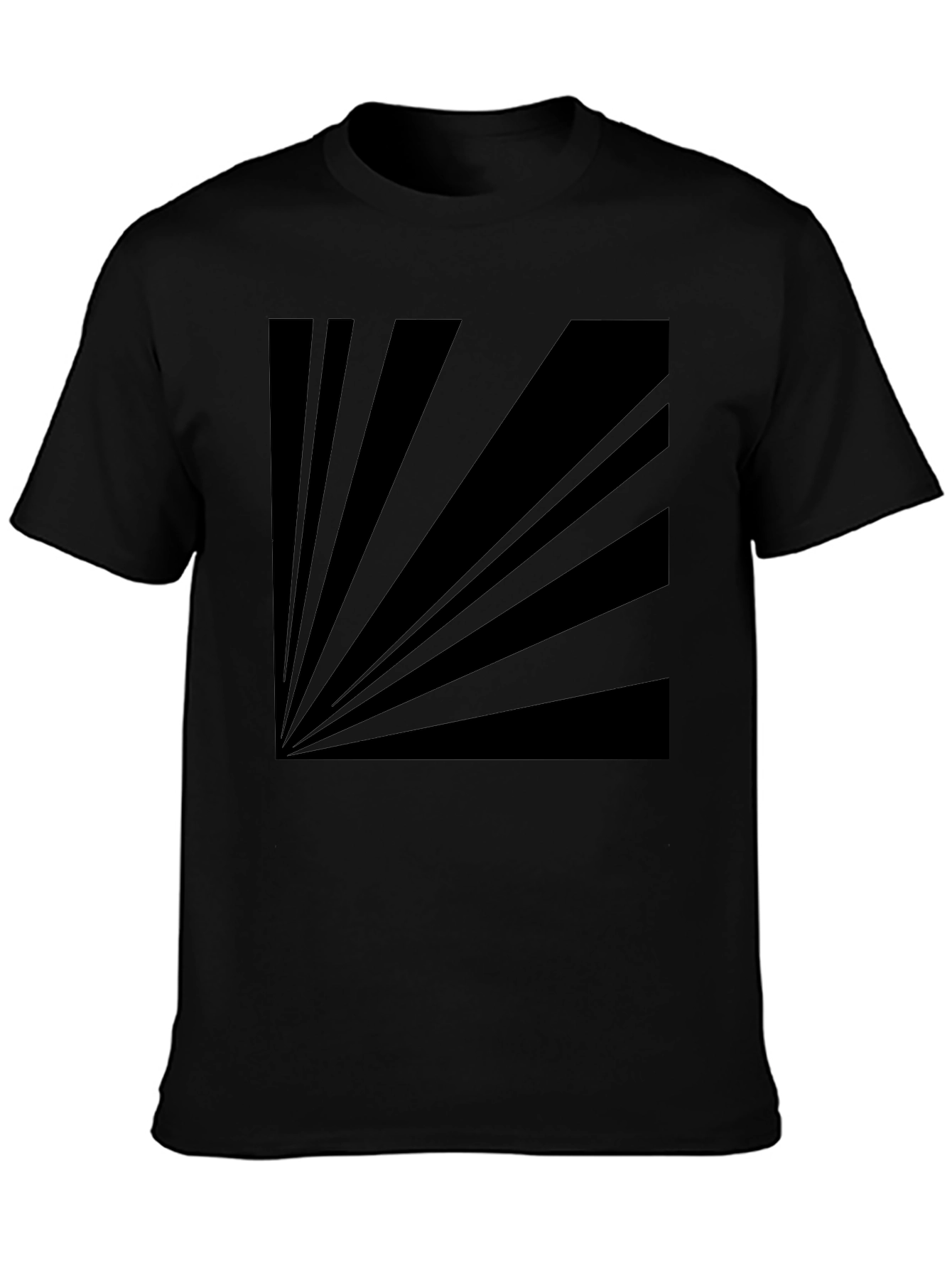 Retro Sunburst Graphic Tee - Black Cotton Blend