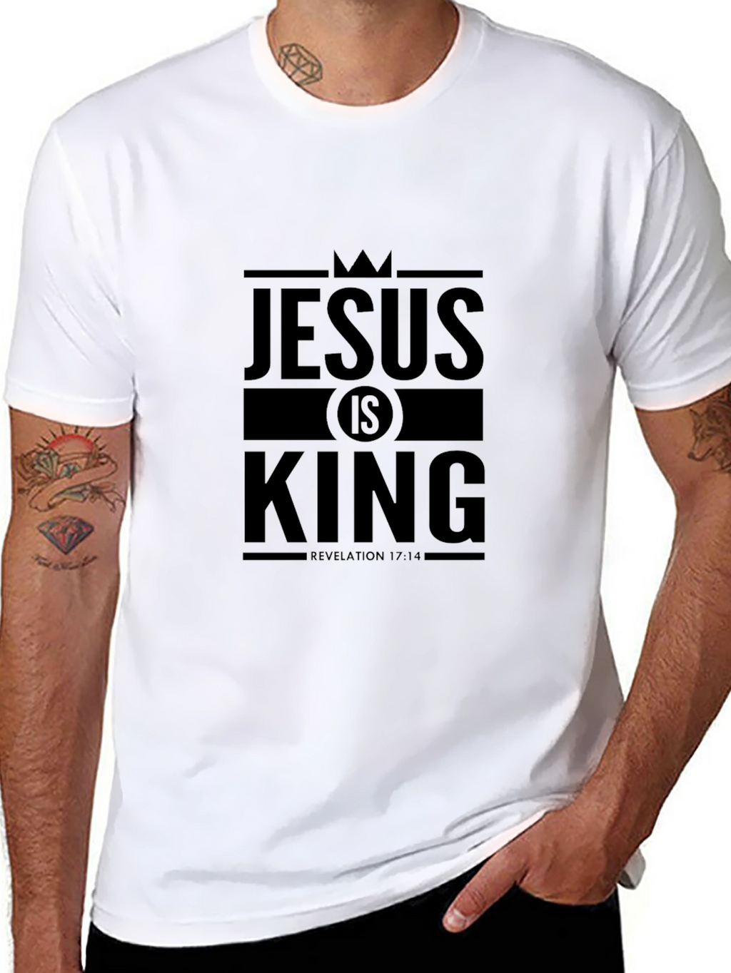 Jesus is King Revelation 17:14 Black T-Shirt