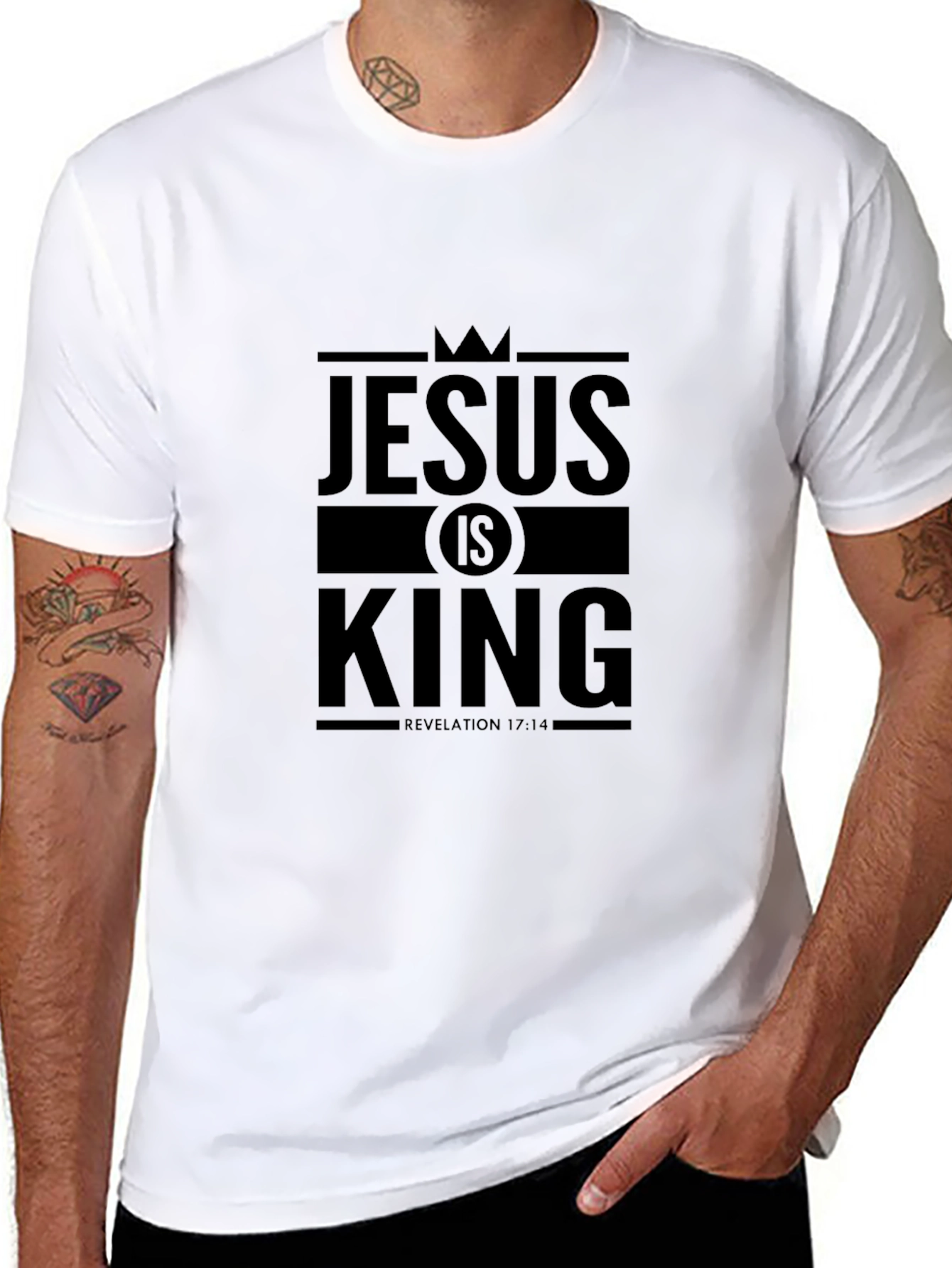 Jesus is King Revelation 17:14 Black T-Shirt