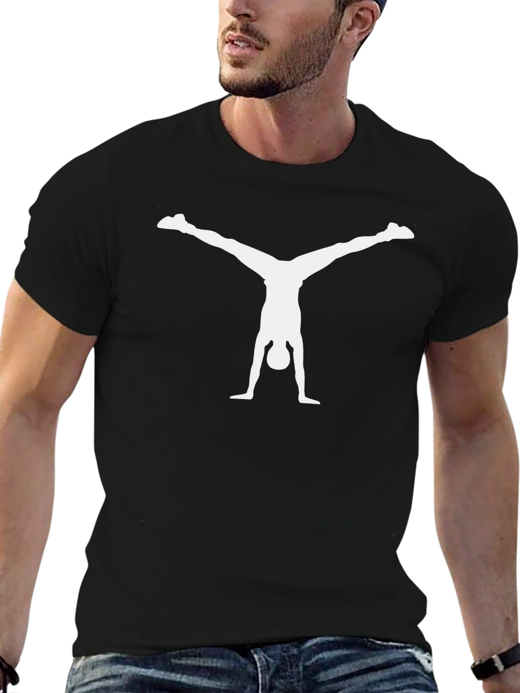 Gymnast Handstand Graphic Tee - Unisex Black T-Shirt