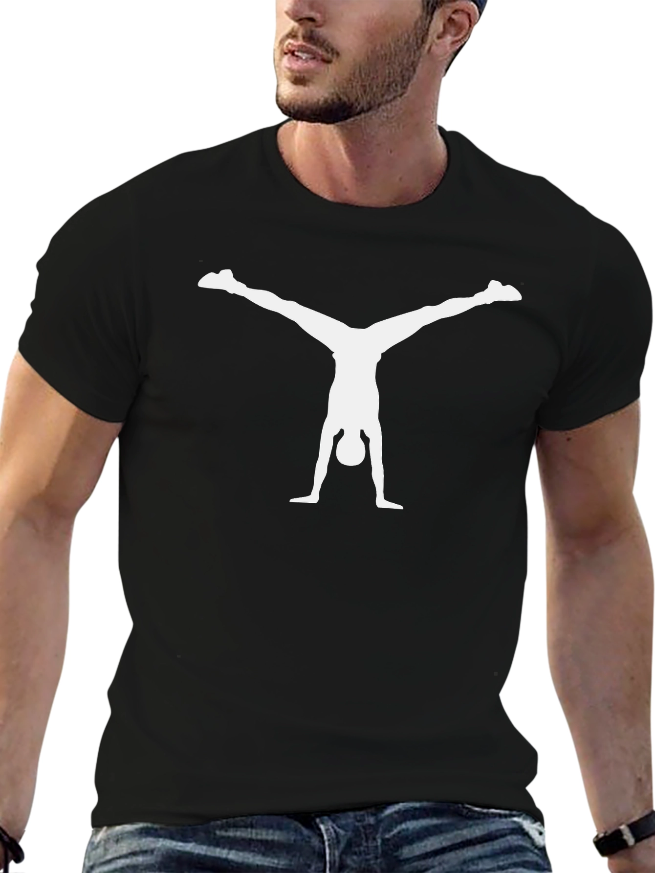 Gymnast Handstand Graphic Tee - Unisex Black T-Shirt