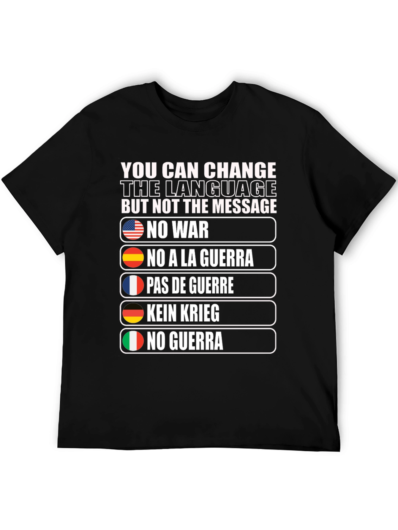 No War Graphic T-Shirt - Languages of Peace