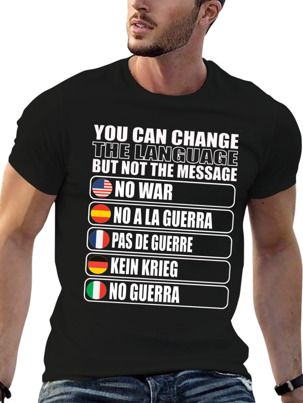 No War Graphic T-Shirt - Languages of Peace