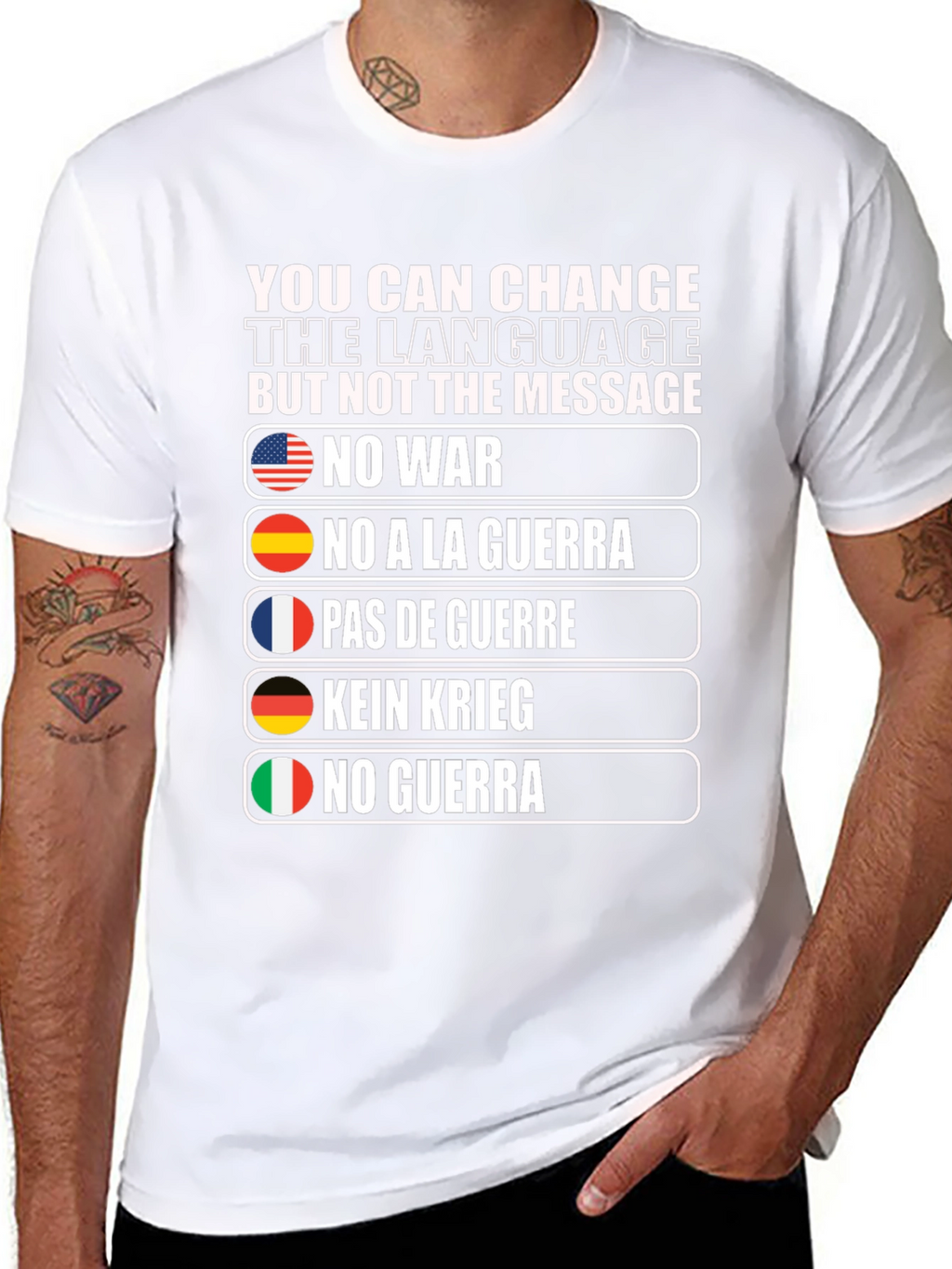 No War Graphic T-Shirt - Languages of Peace