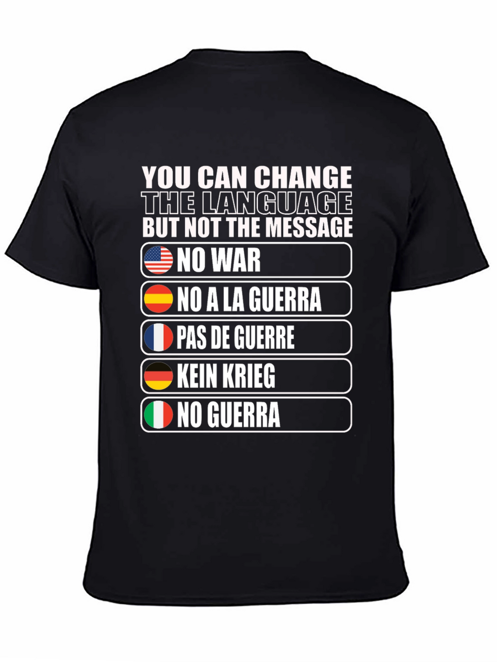 No War Graphic T-Shirt - Languages of Peace