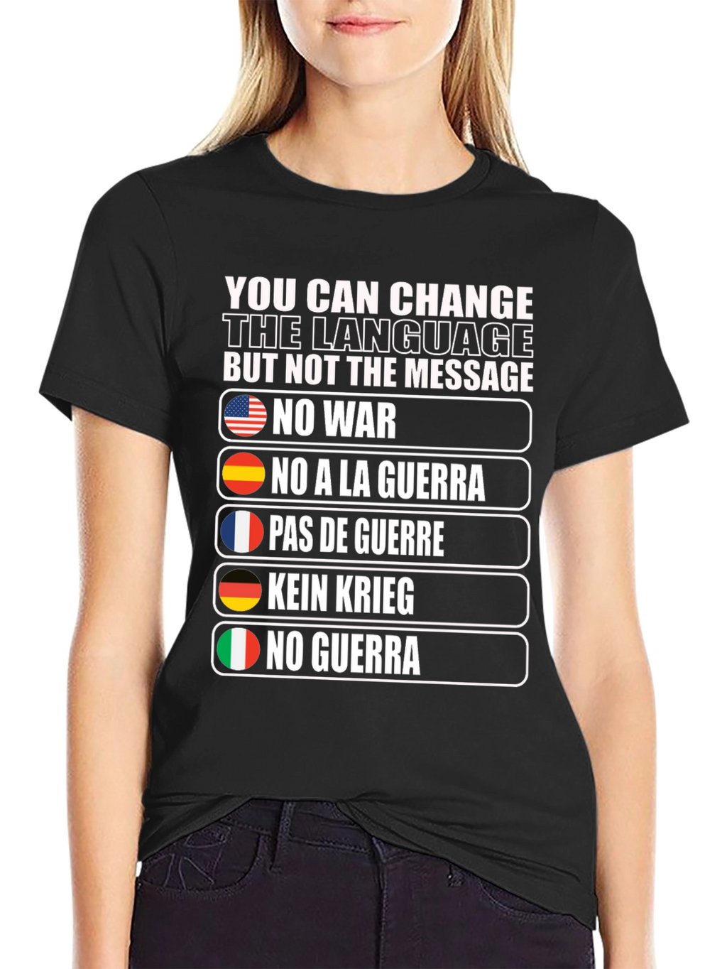 No War Graphic T-Shirt - Languages of Peace
