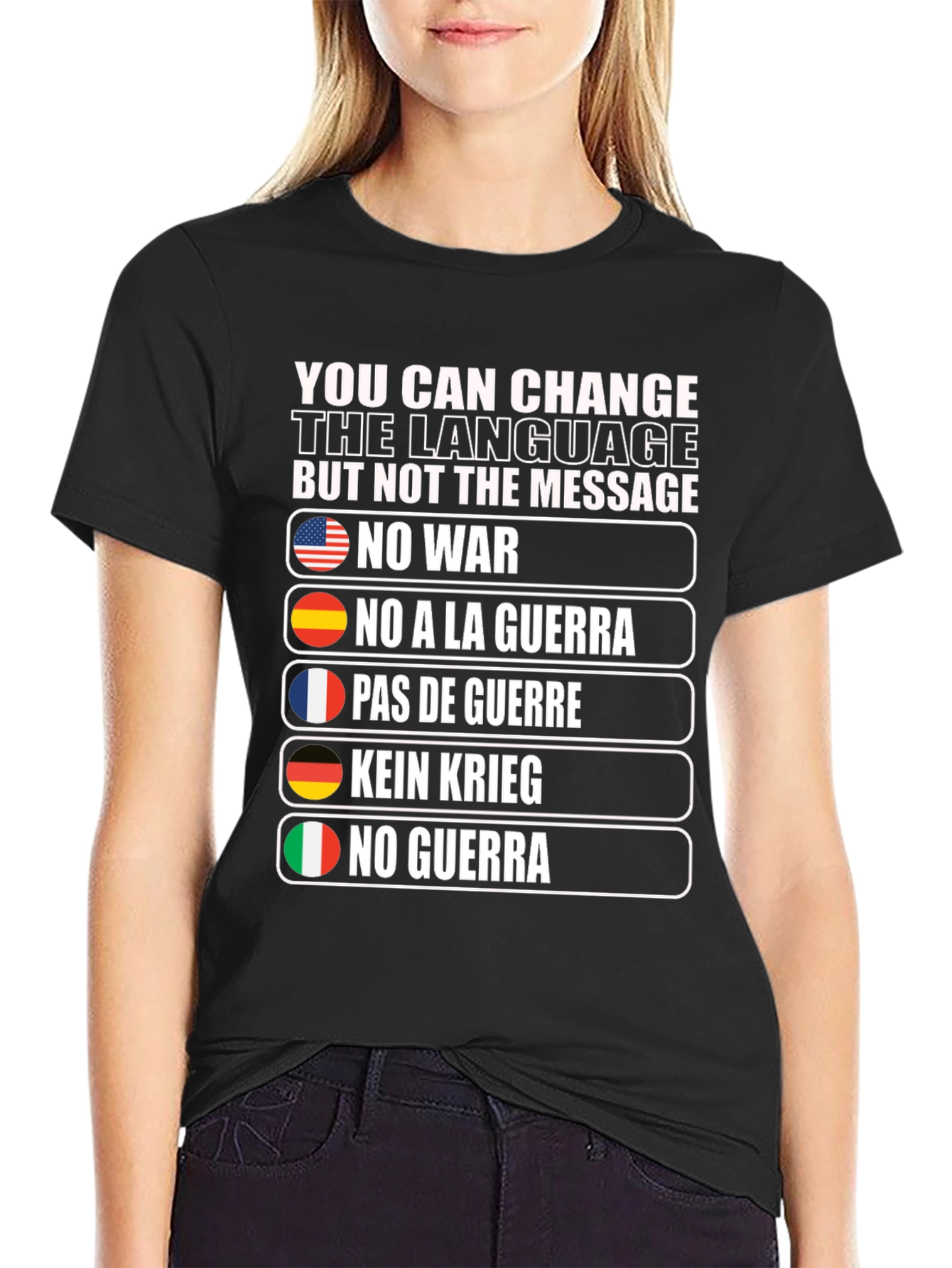 No War Graphic T-Shirt - Languages of Peace