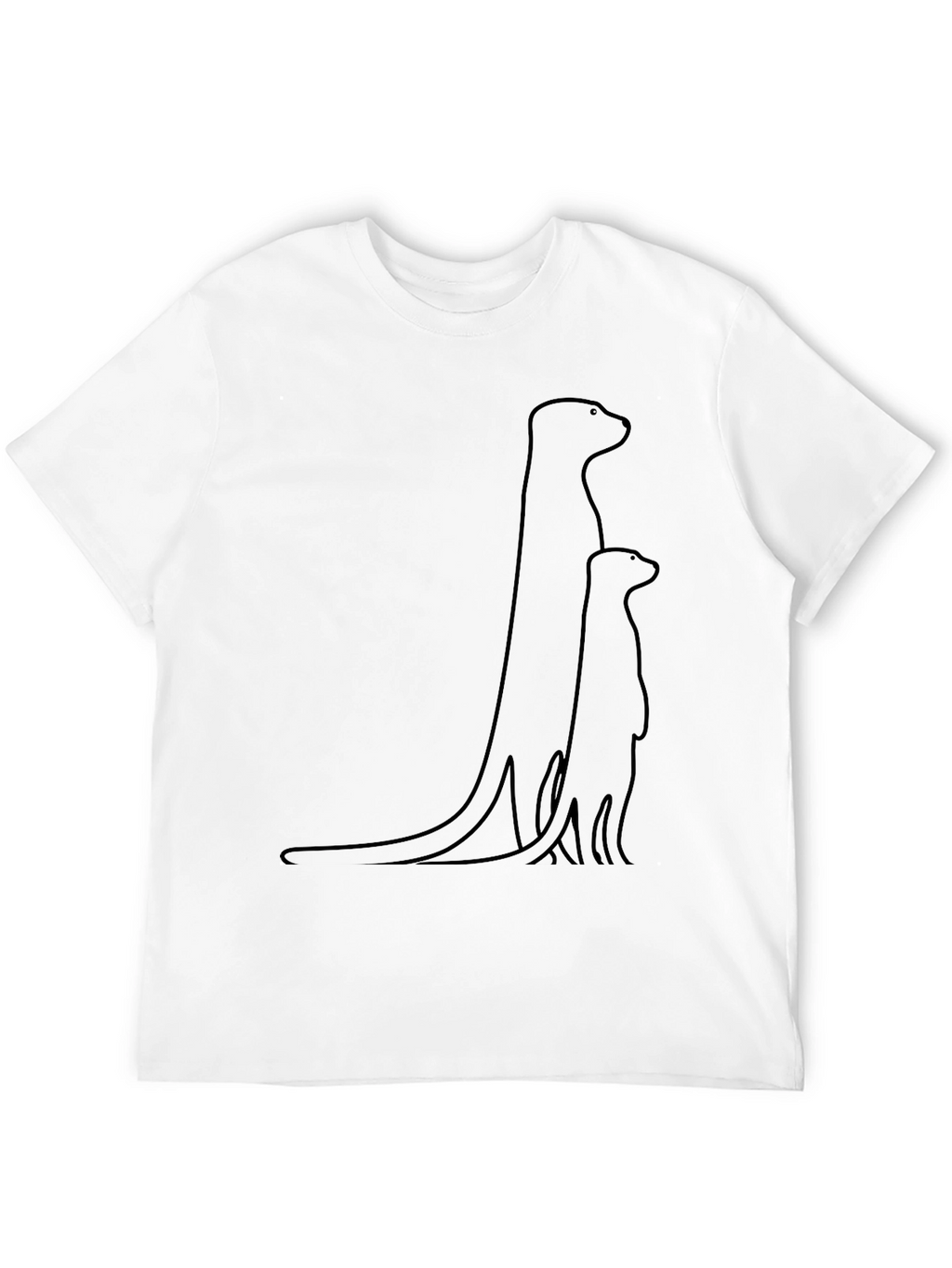 Minimalist Meerkat Family T-Shirt - Black