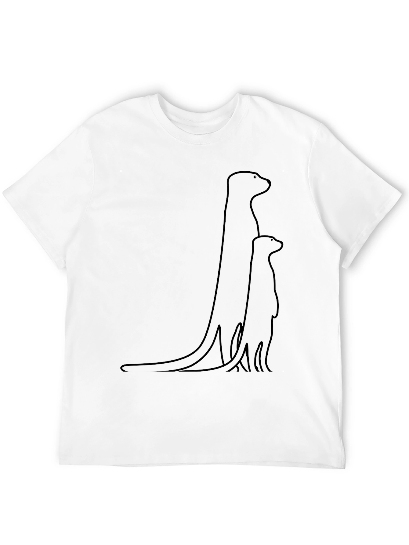 Minimalist Meerkat Family T-Shirt - Black