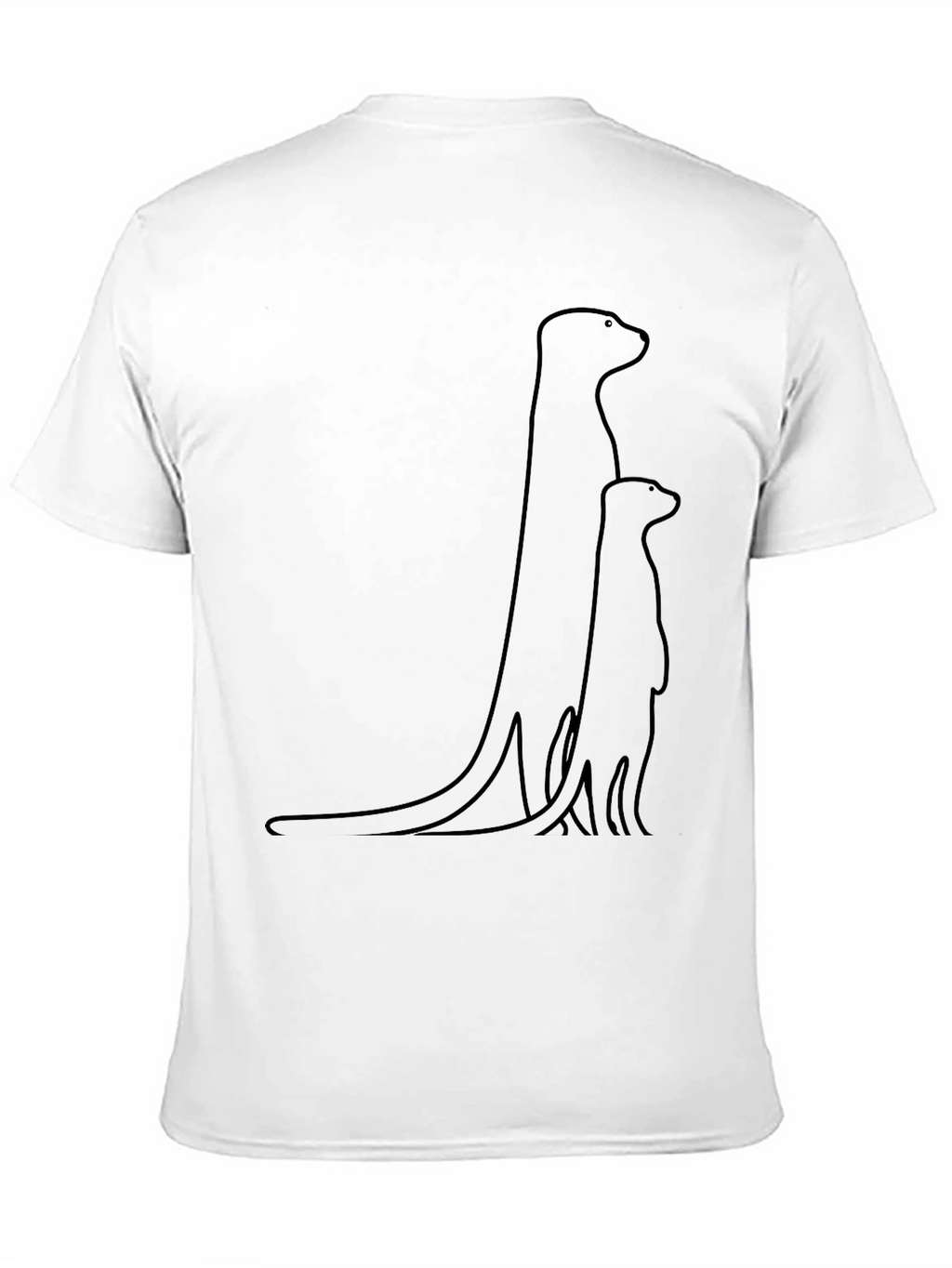 Minimalist Meerkat Family T-Shirt - Black