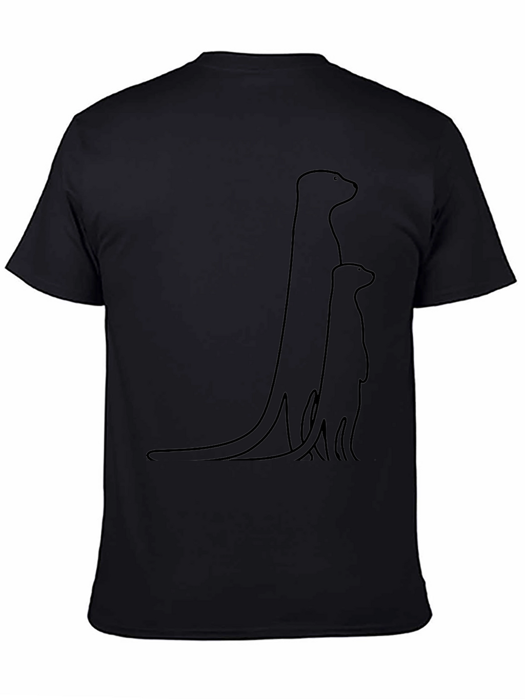 Minimalist Meerkat Family T-Shirt - Black