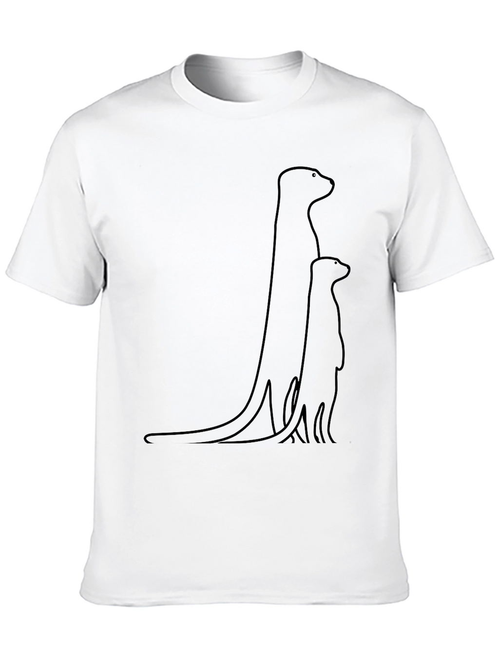 Minimalist Meerkat Family T-Shirt - Black