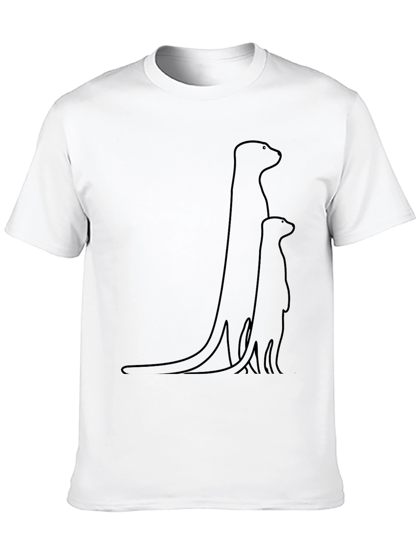 Minimalist Meerkat Family T-Shirt - Black