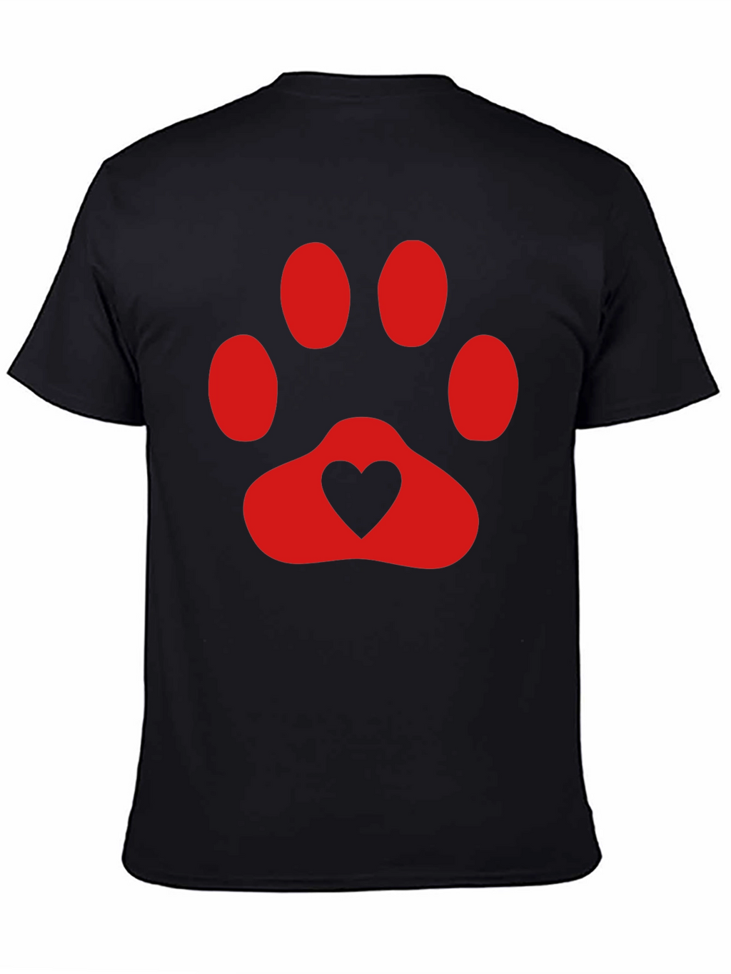 Heart Paw Print T-Shirt - Black