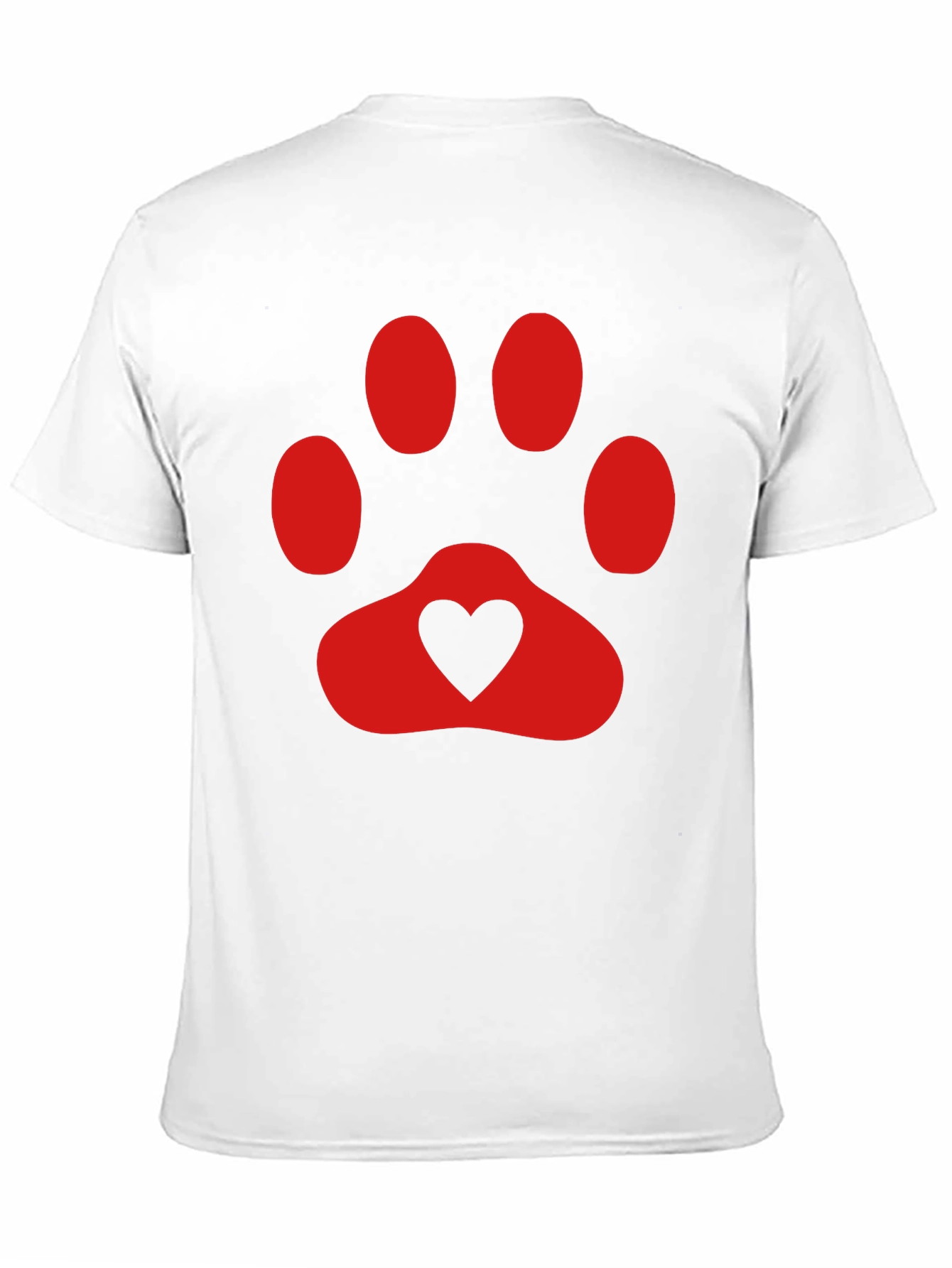 Heart Paw Print T-Shirt - Black