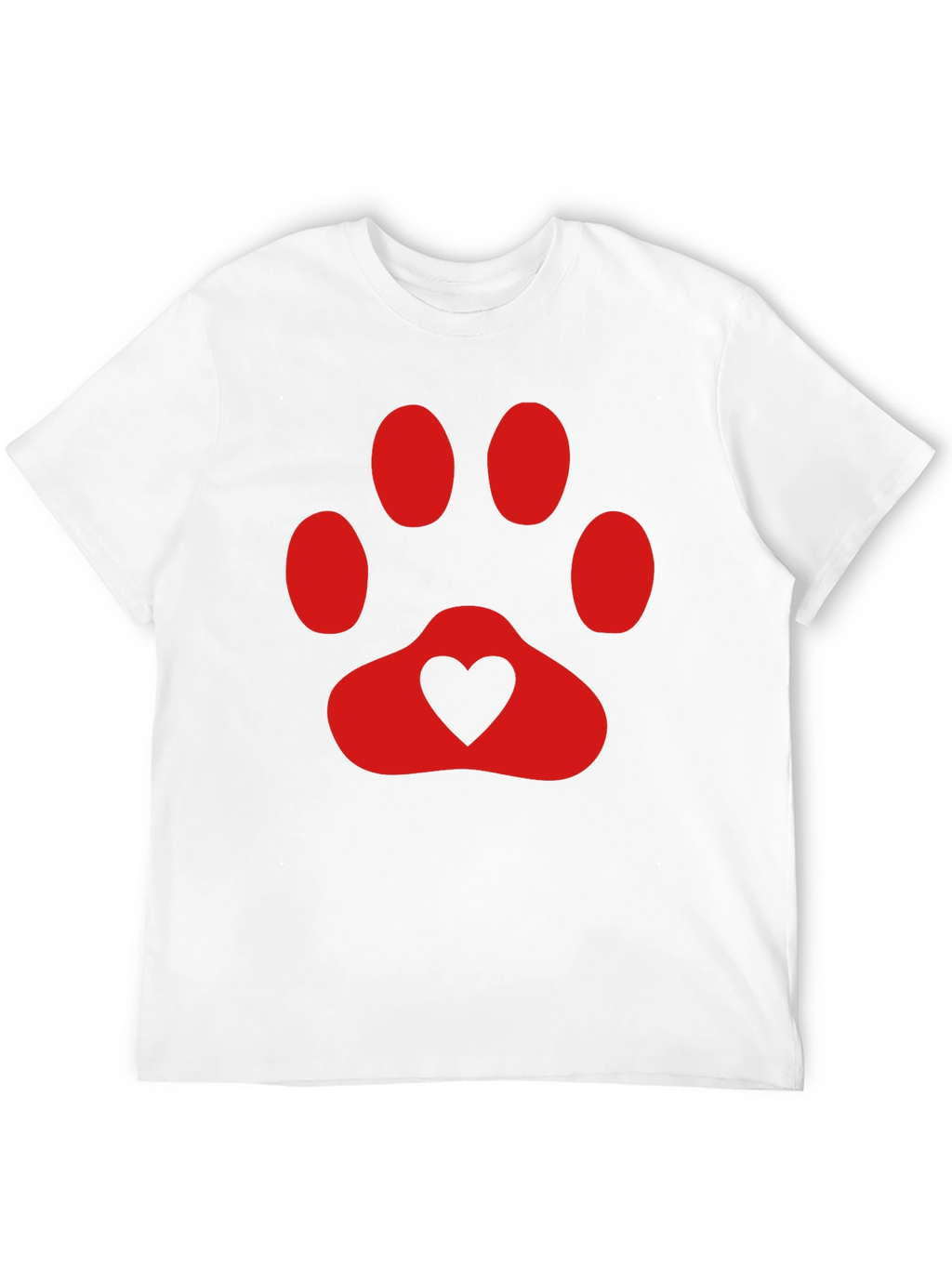 Heart Paw Print T-Shirt - Black