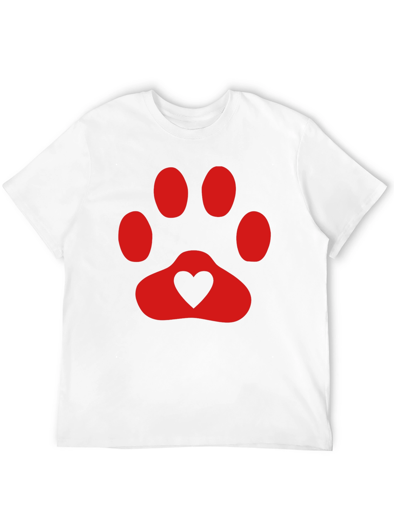 Heart Paw Print T-Shirt - Black