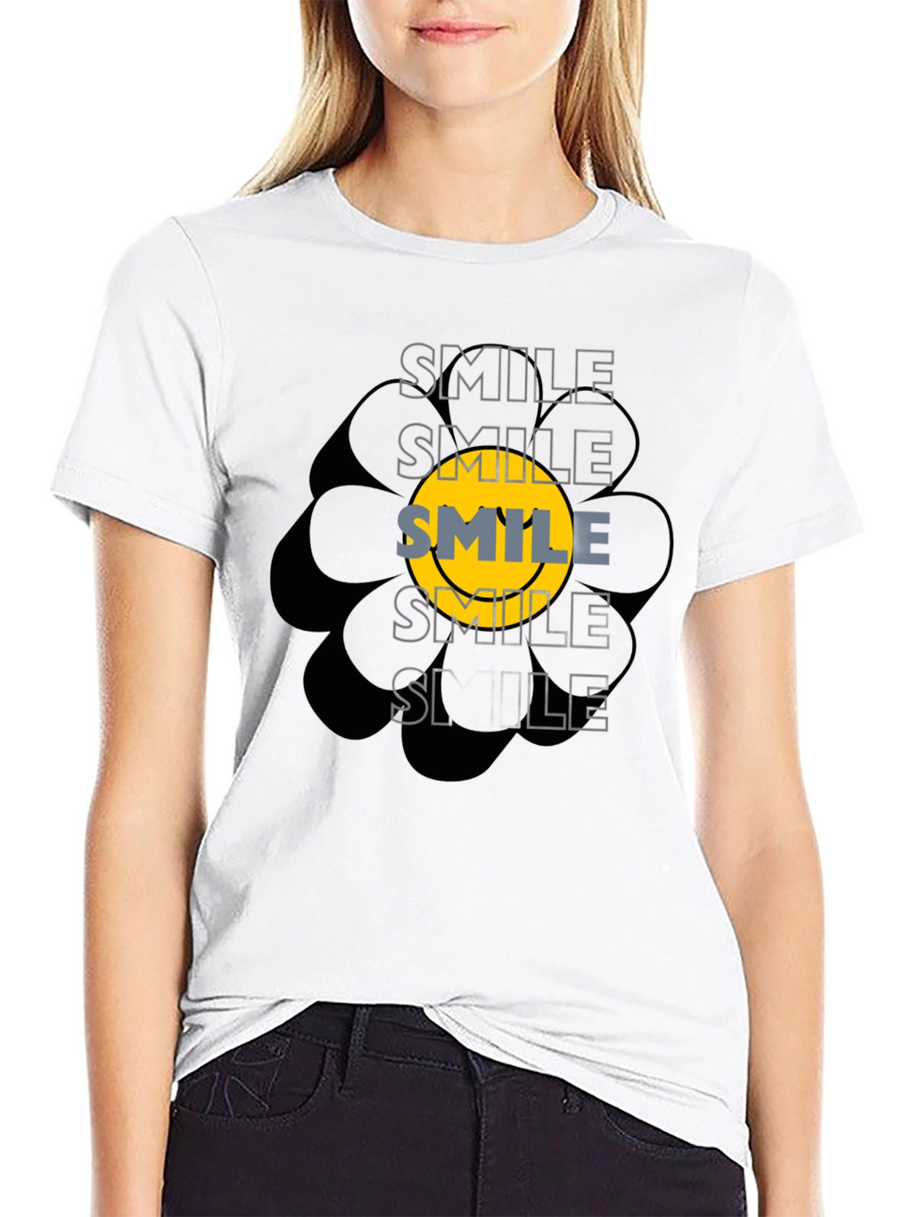 Smile Graphic Black T-Shirt