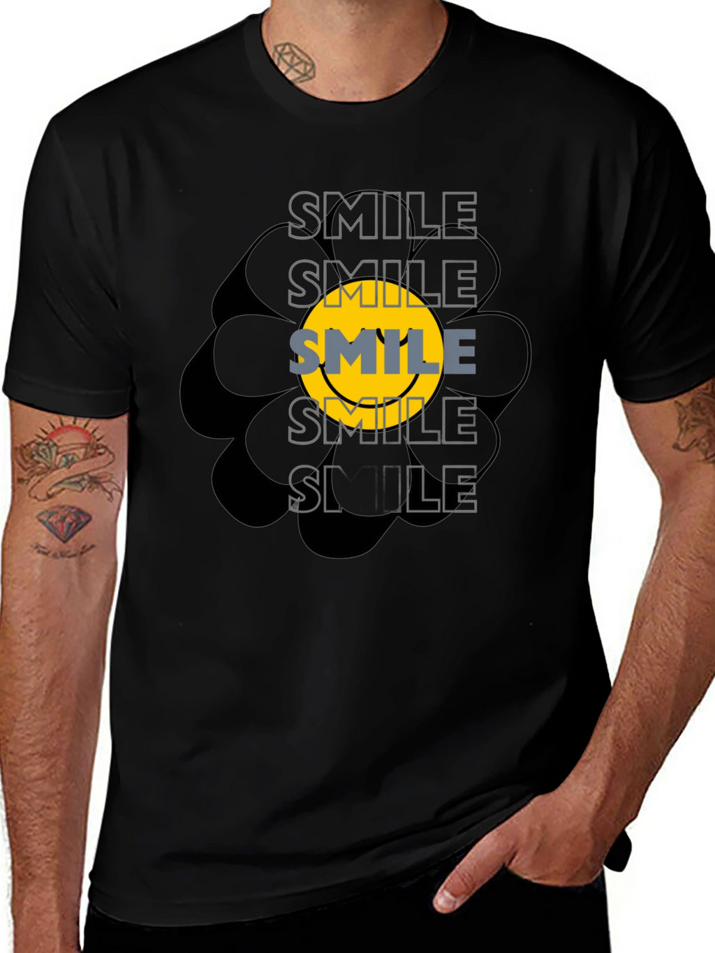 Smile Graphic Black T-Shirt