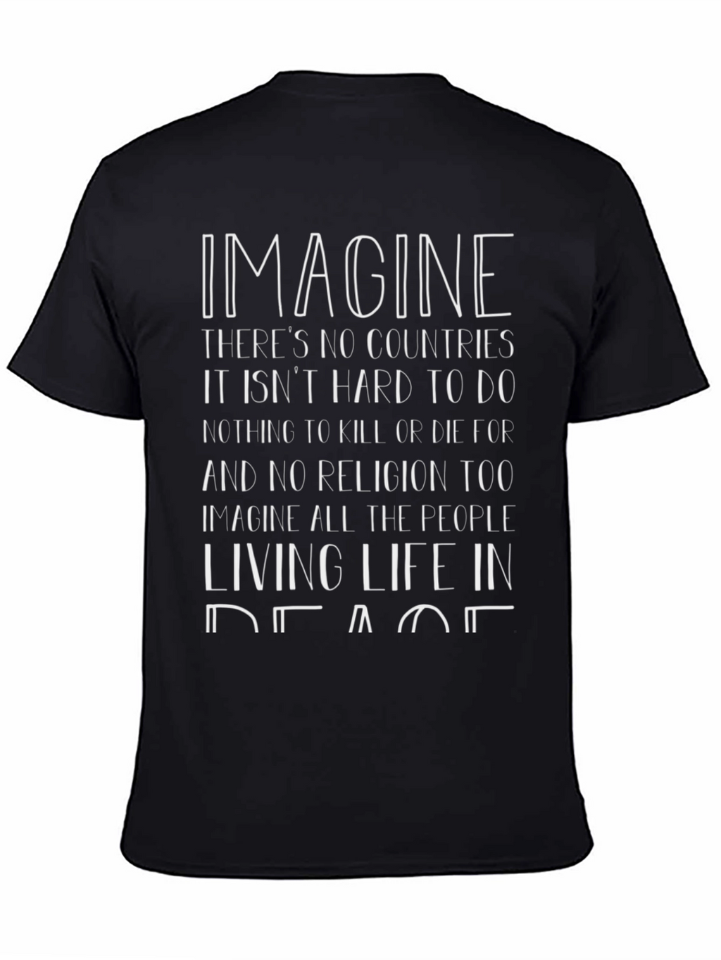 Imagine Peace T-Shirt - No Countries No Religion