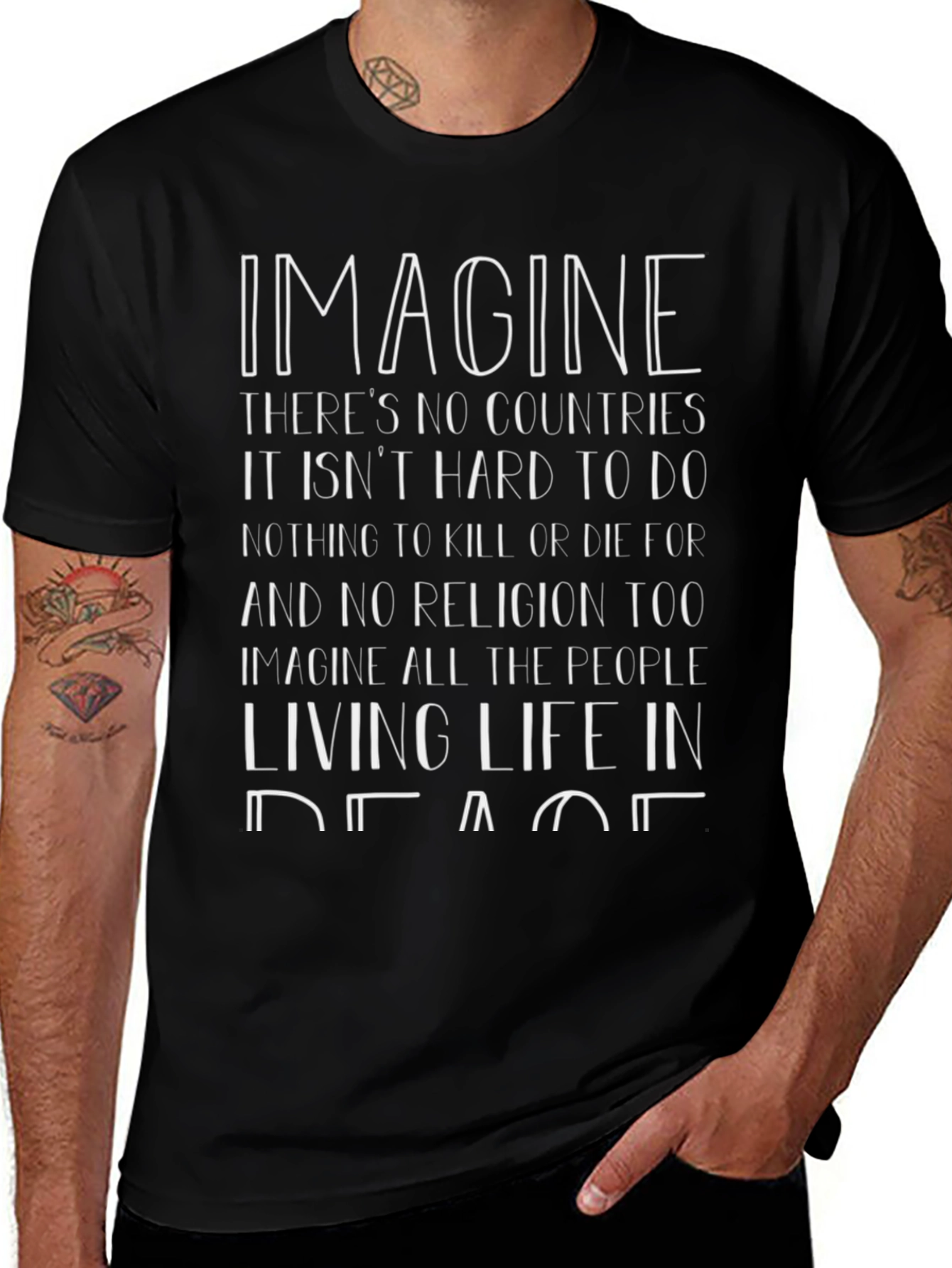Imagine Peace T-Shirt - No Countries No Religion