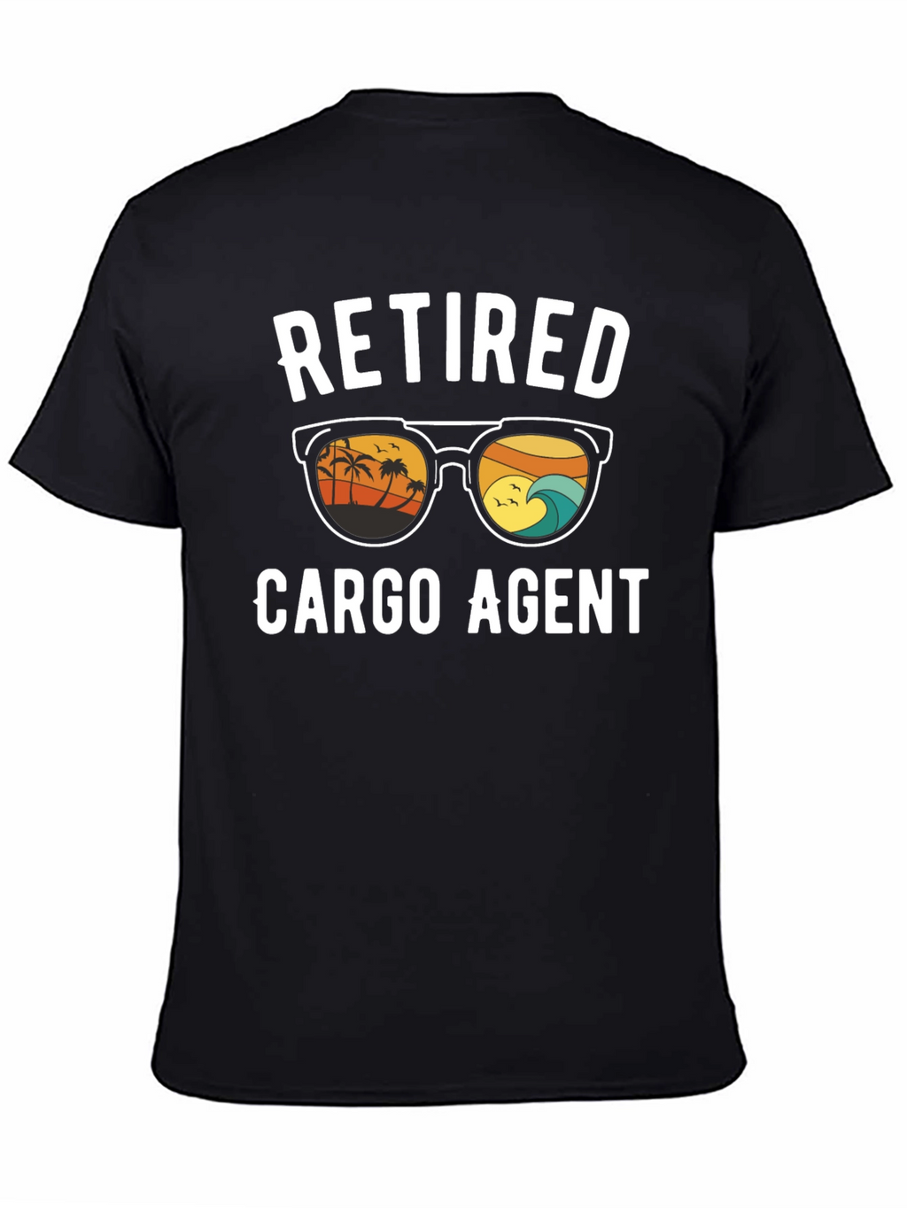 Retired Cargo Agent T-Shirt - Beach Design