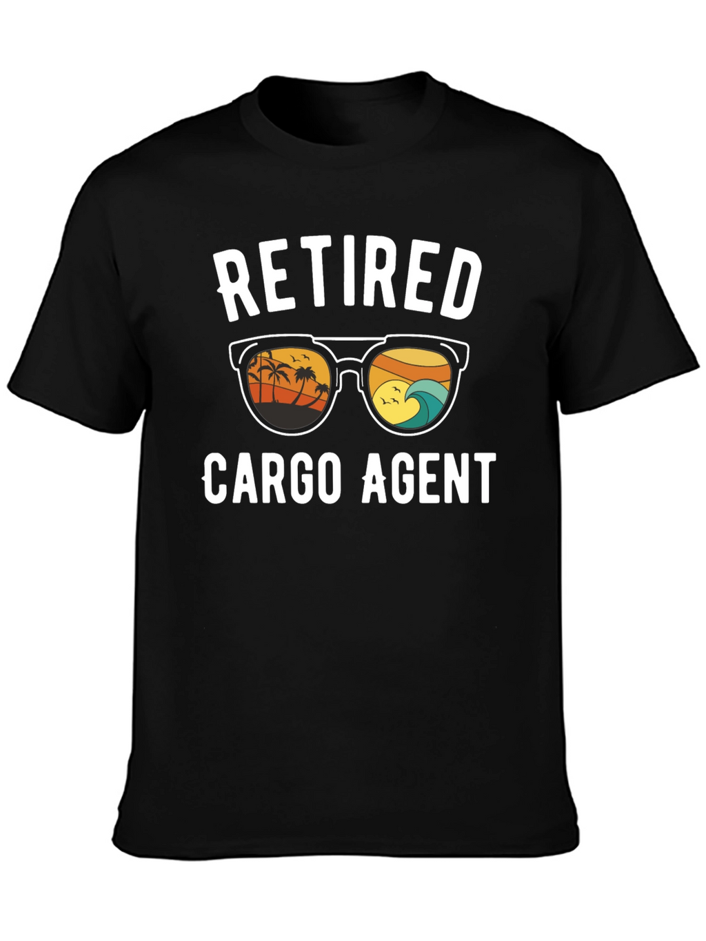Retired Cargo Agent T-Shirt - Beach Design