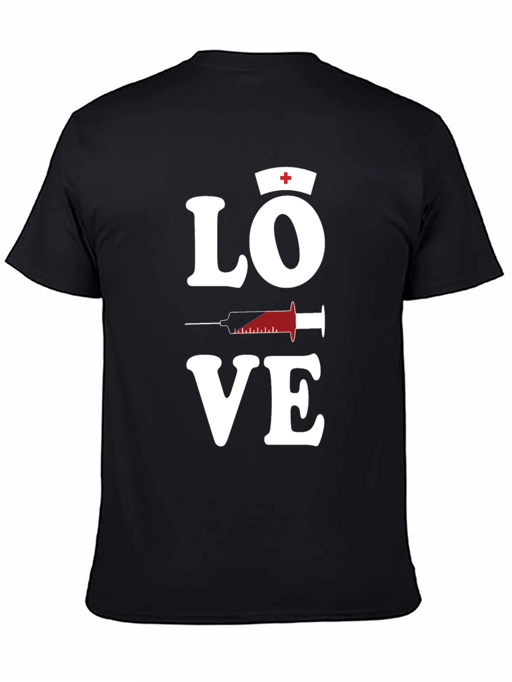 Love Nurse T-Shirt Black Cotton Blend Mens Graphic Tee