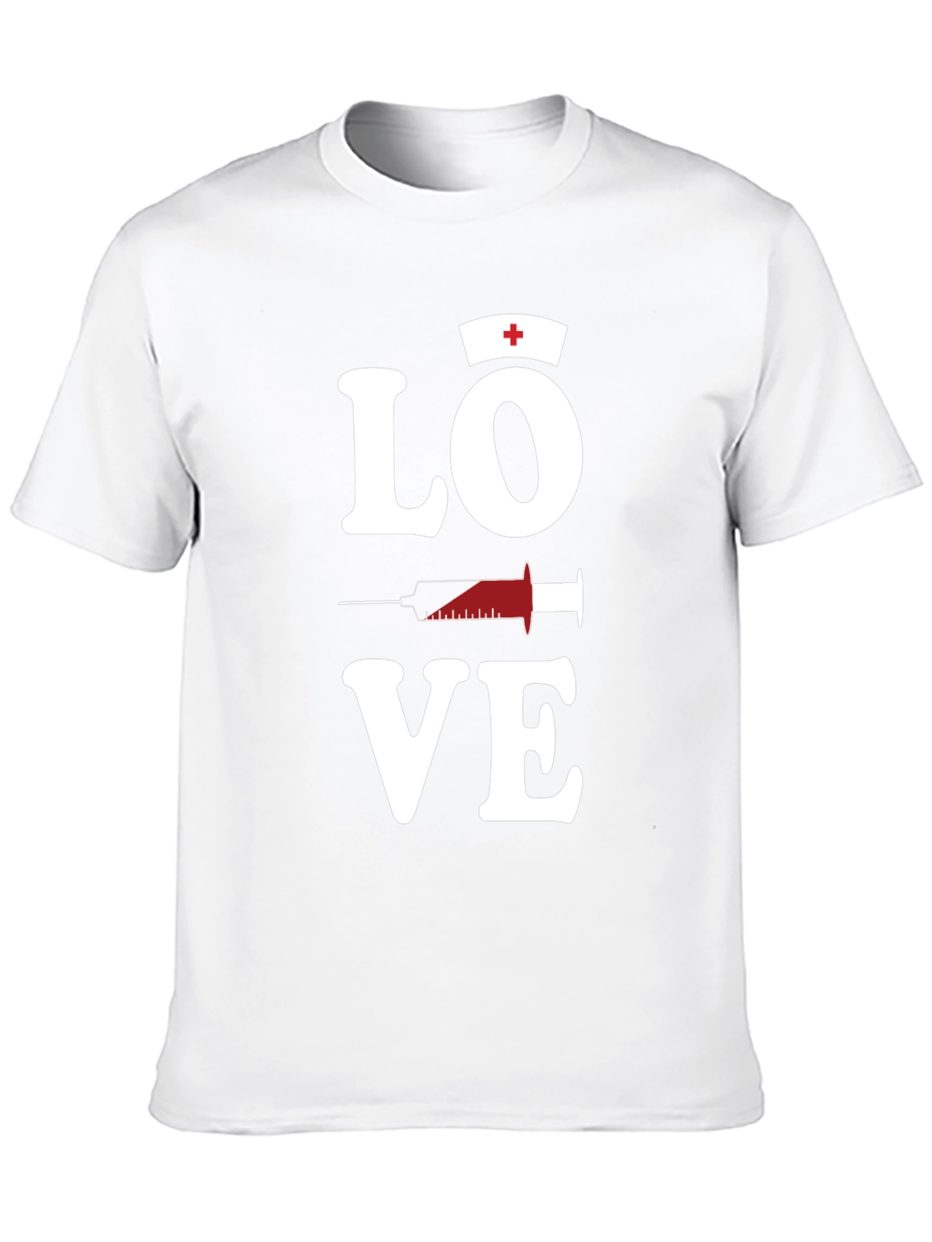 Love Nurse T-Shirt Black Cotton Blend Mens Graphic Tee