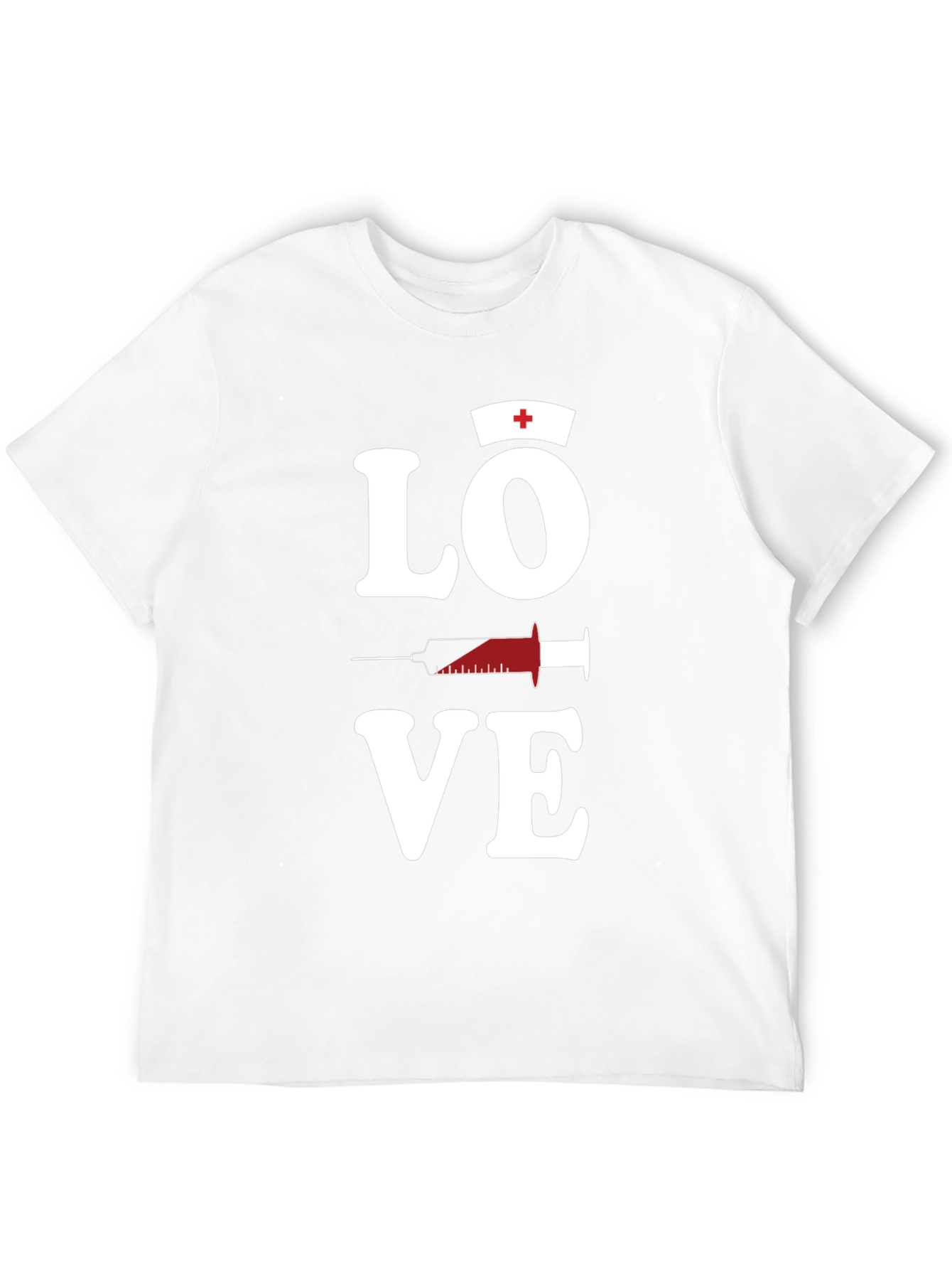 Love Nurse T-Shirt Black Cotton Blend Mens Graphic Tee