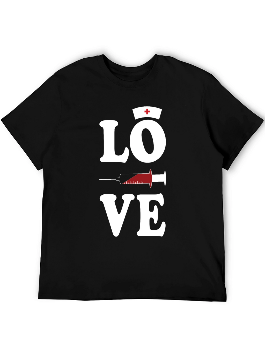 Love Nurse T-Shirt Black Cotton Blend Mens Graphic Tee