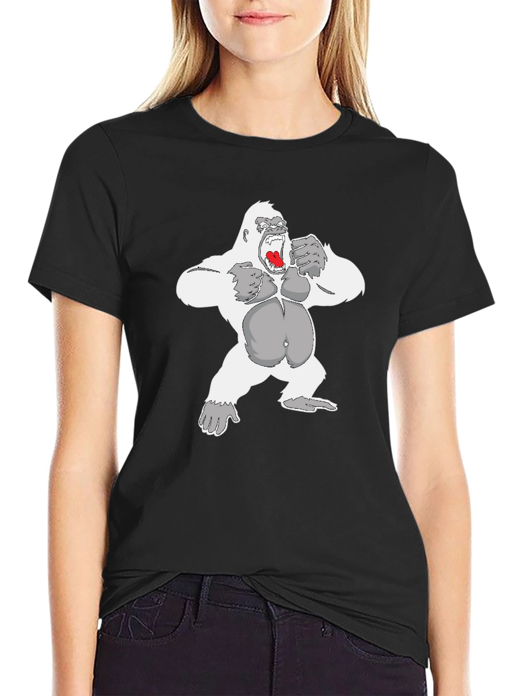 Gorilla Graphic Tee - Black Cotton Casual Wear