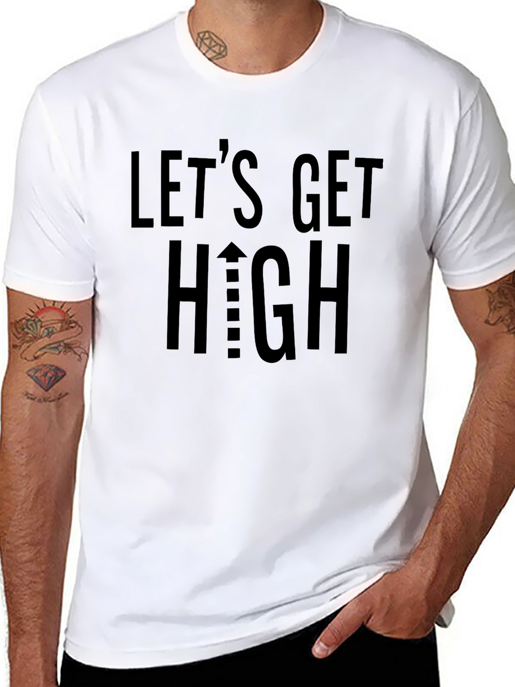 Lets Get High Black Graphic Tee