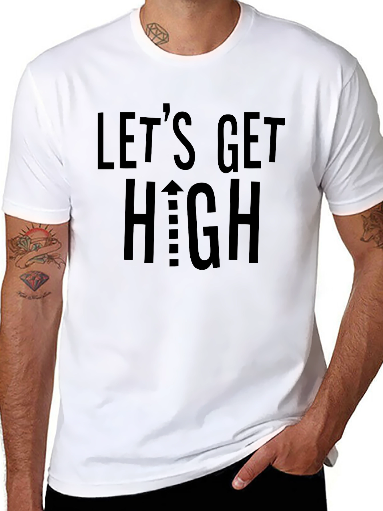 Lets Get High Black Graphic Tee