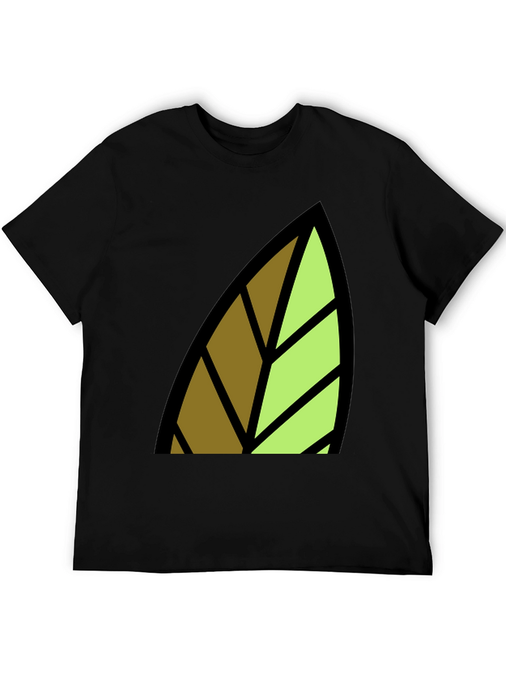 Leaf Graphic Print Black T-Shirt