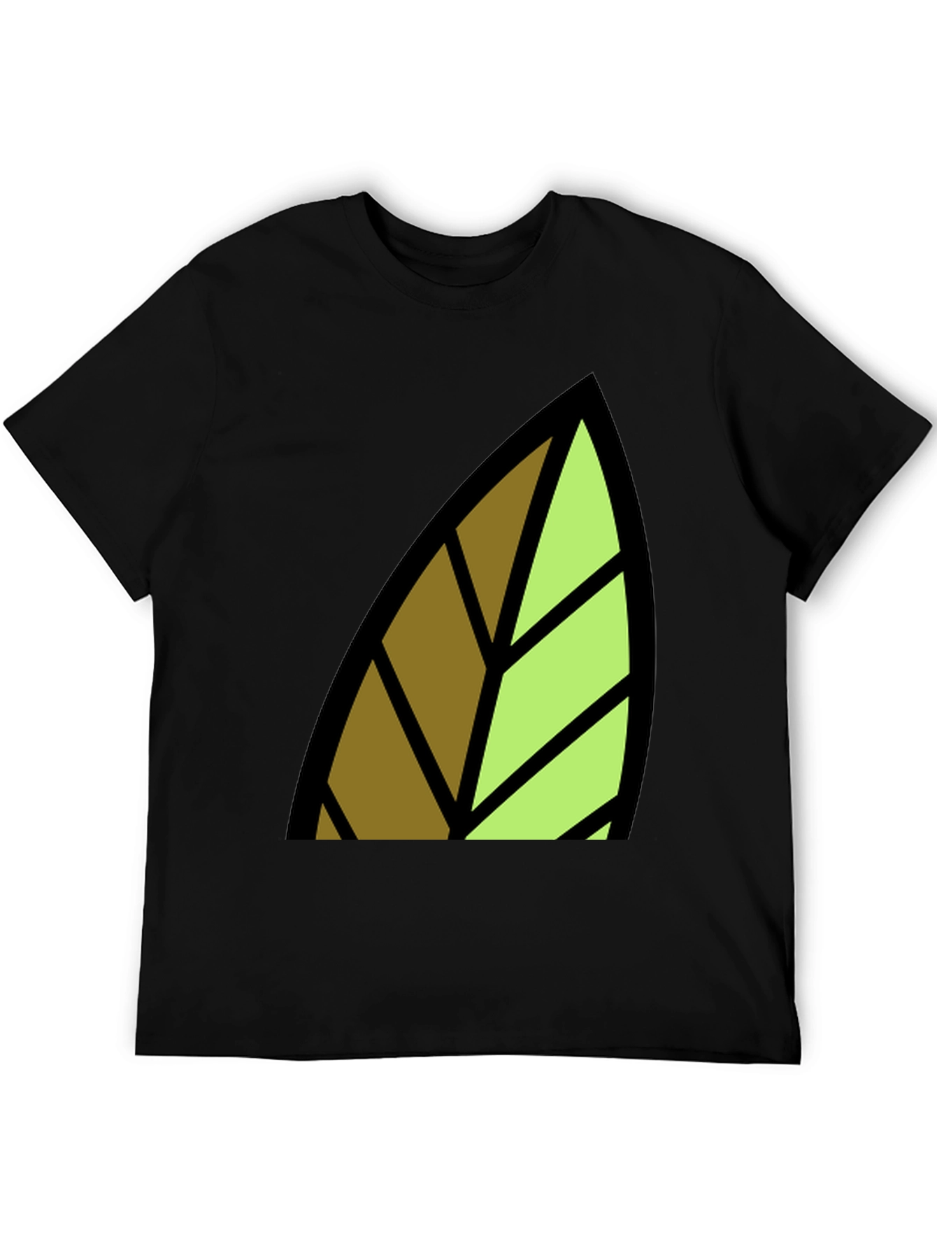 Leaf Graphic Print Black T-Shirt