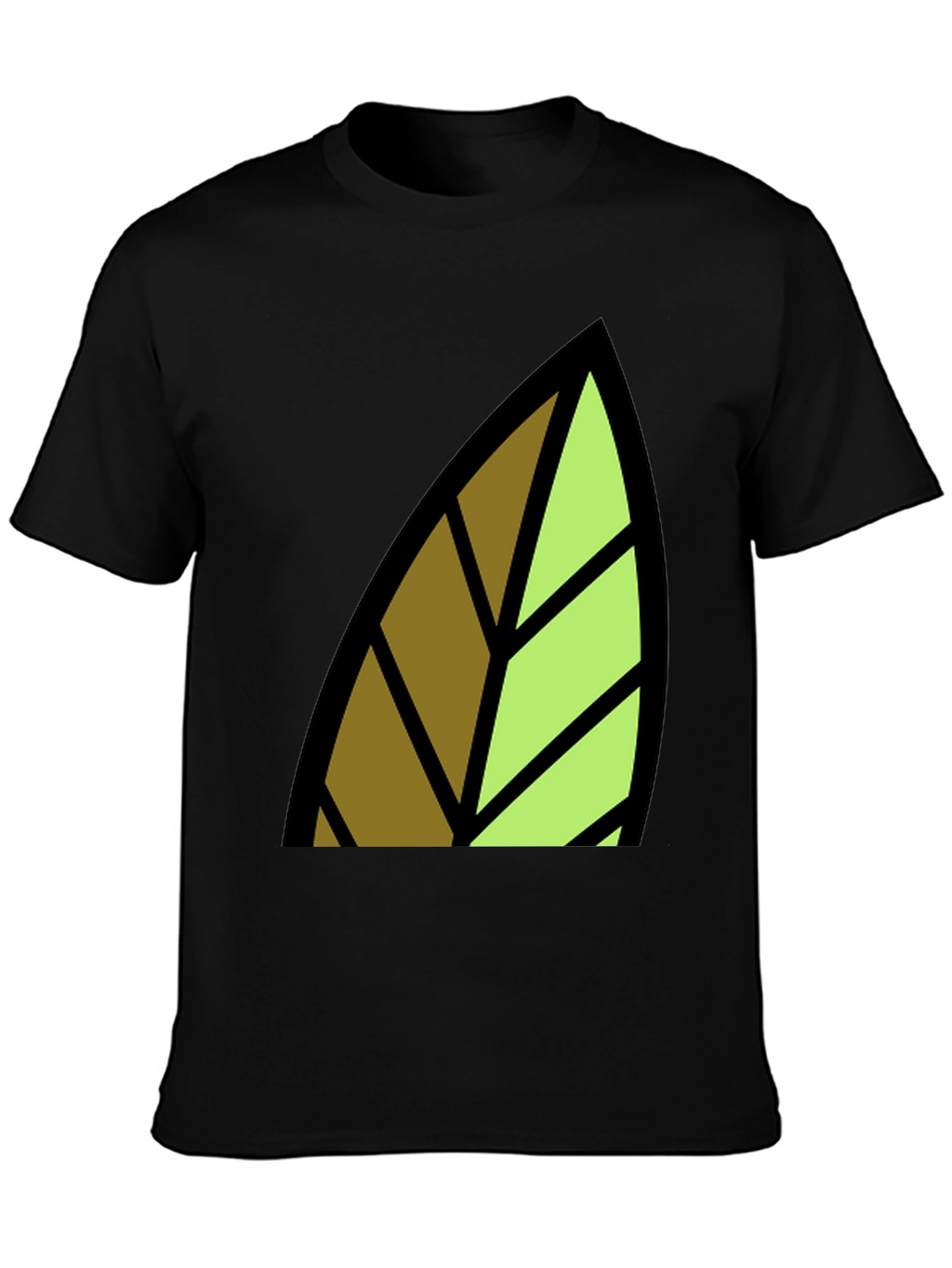 Leaf Graphic Print Black T-Shirt
