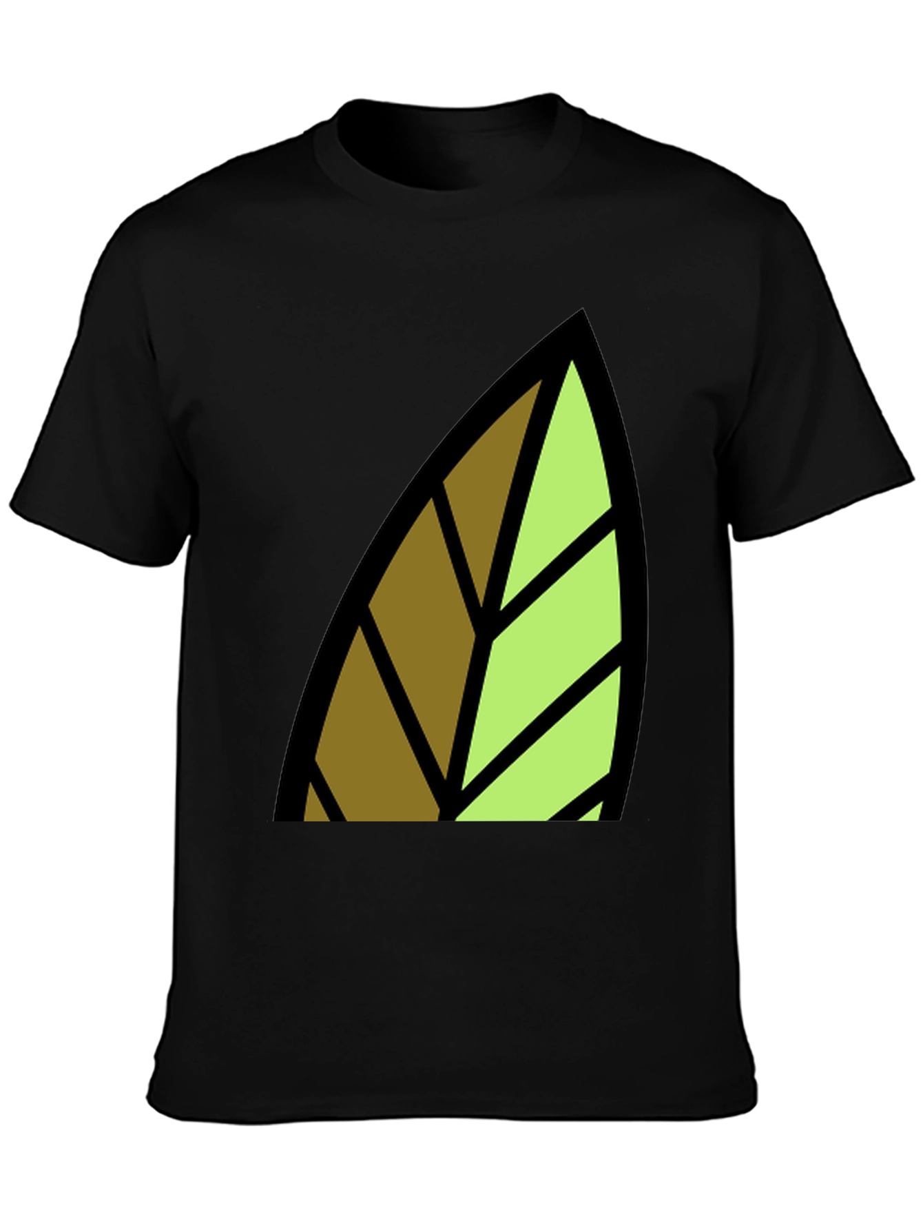 Leaf Graphic Print Black T-Shirt