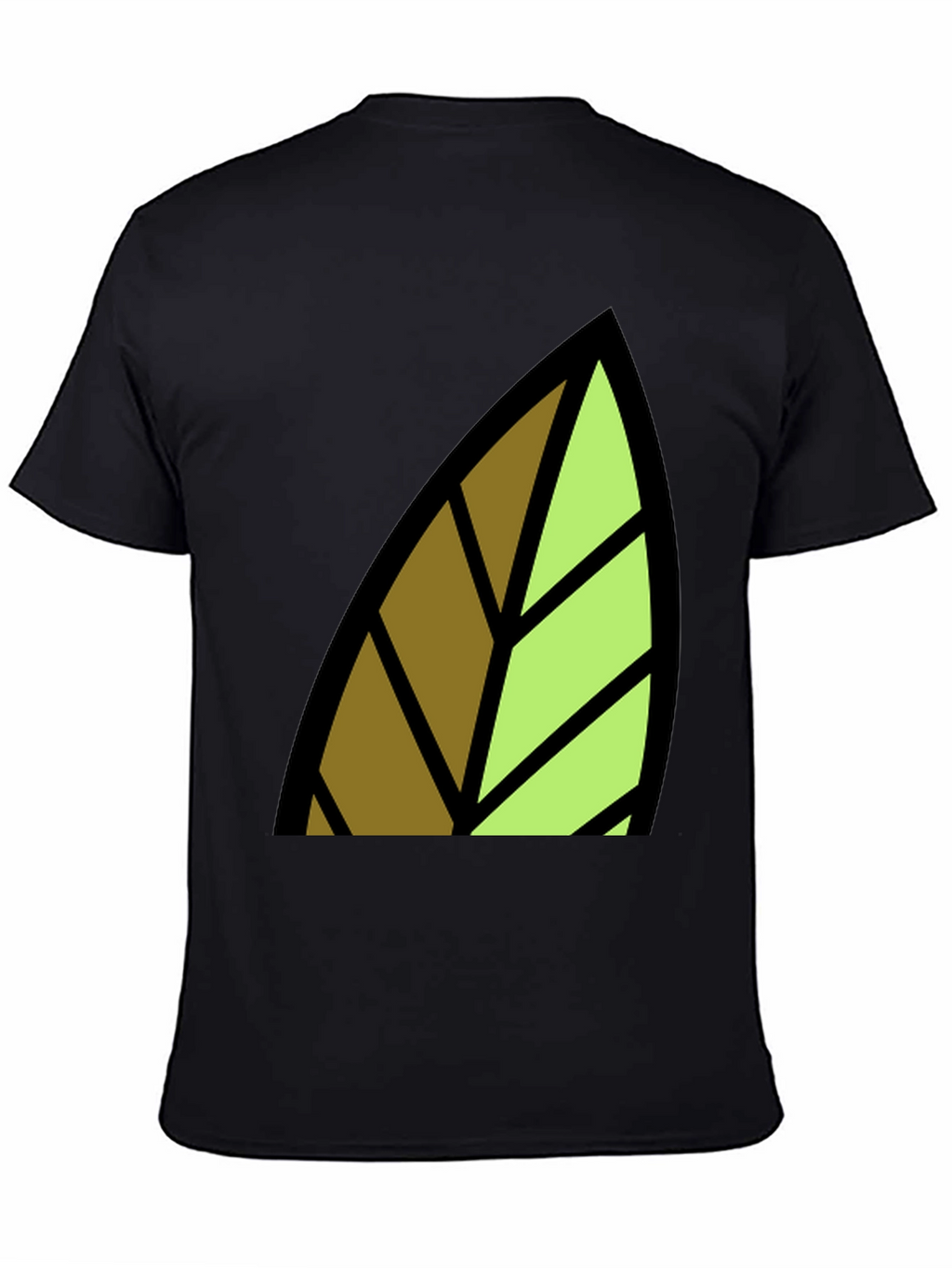 Leaf Graphic Print Black T-Shirt