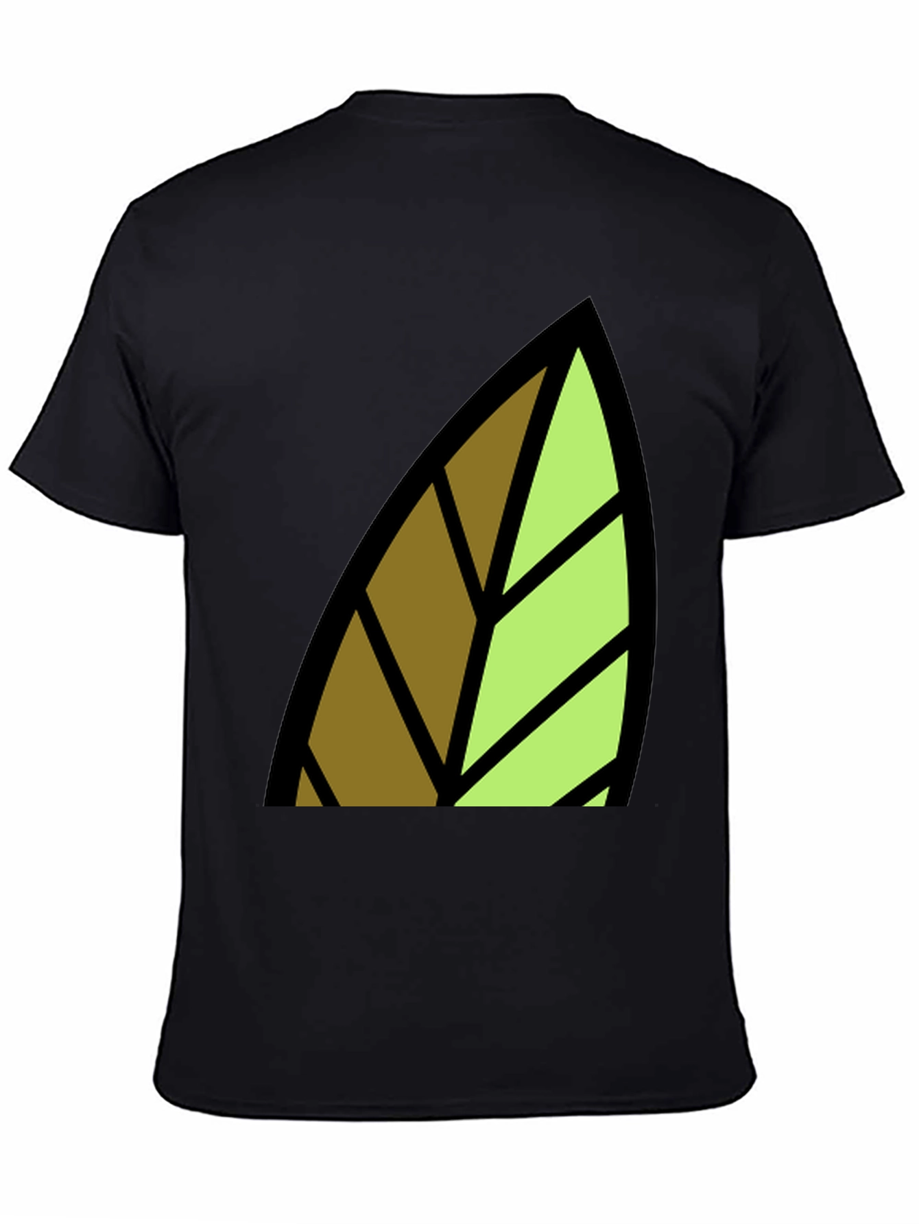 Leaf Graphic Print Black T-Shirt