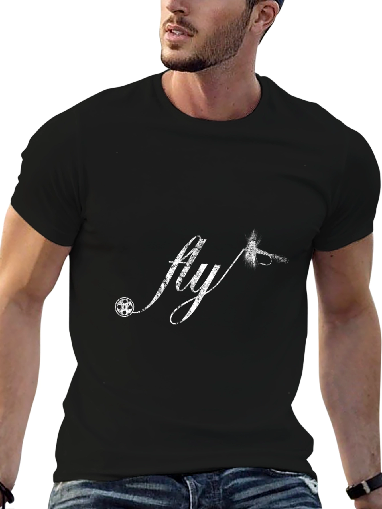 Fly Fishing Graphic Tee - Black